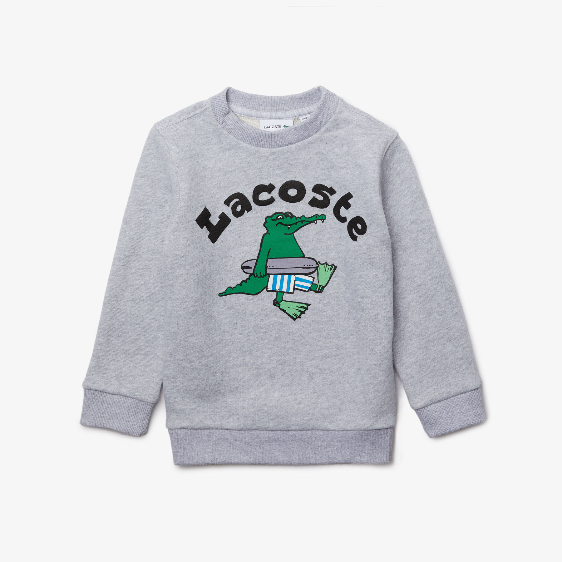 Boys’ Crew Neck Fun Crocodile Design Cotton Sweatshirt lacoste boys crew neck fun crocodile design cotton sweatshirt