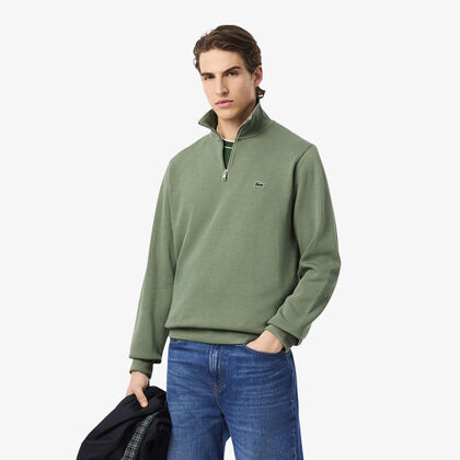 Zip-up High Neck Interlock Sweatshirt