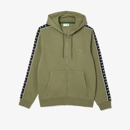 Logo Stripe Zip-up Hoodie