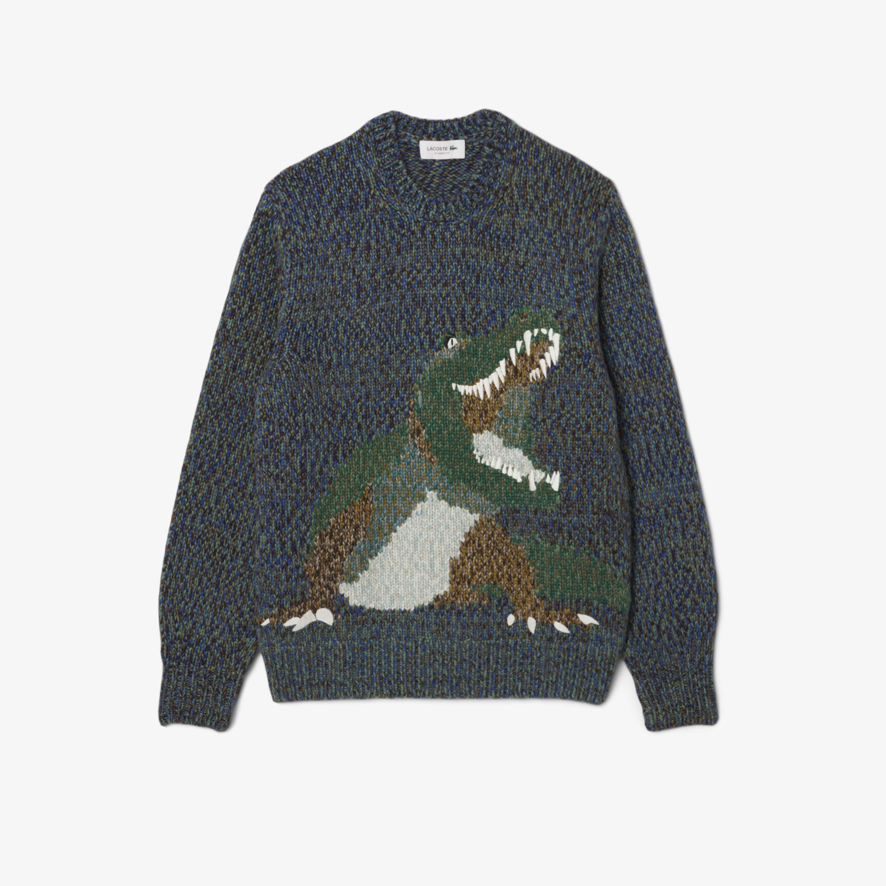 Mercerized Knit Intarsia Crocodile Sweater - AH5917-00-8IX