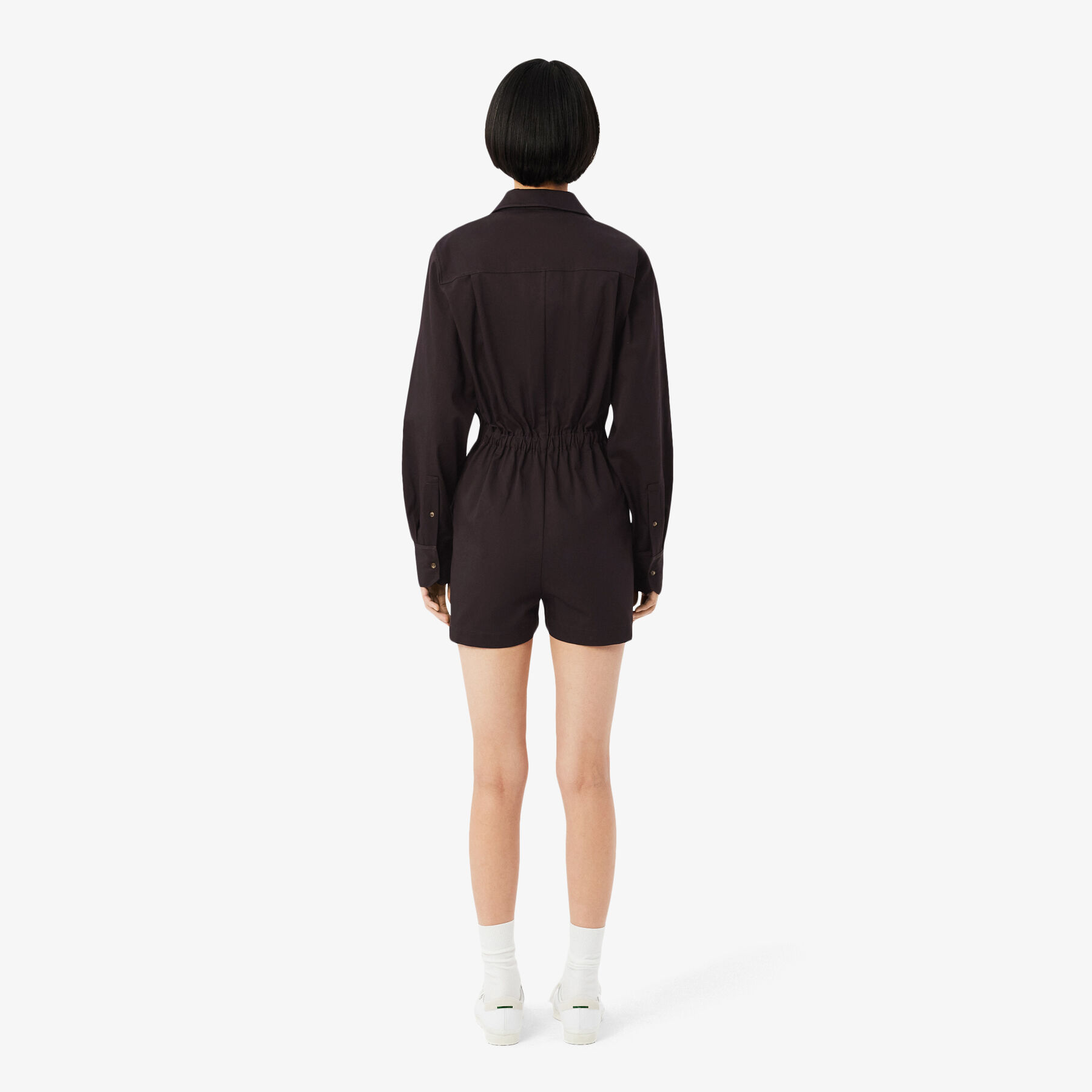 lacoste polo collar stretch gabardine playsuit