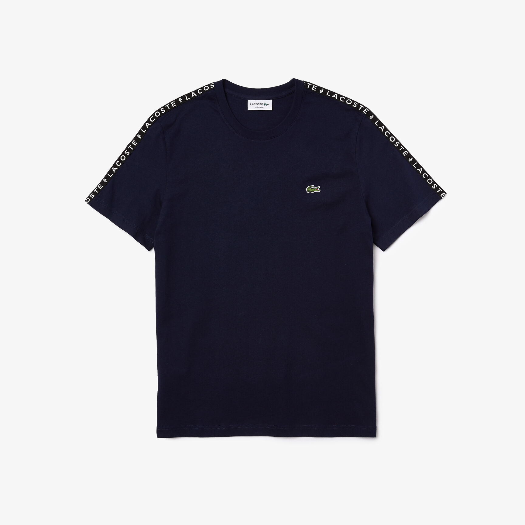 Men's Crew Neck Print Striped Cotton T-shirt Men's Crew Neck Print Striped Cotton T-shirt