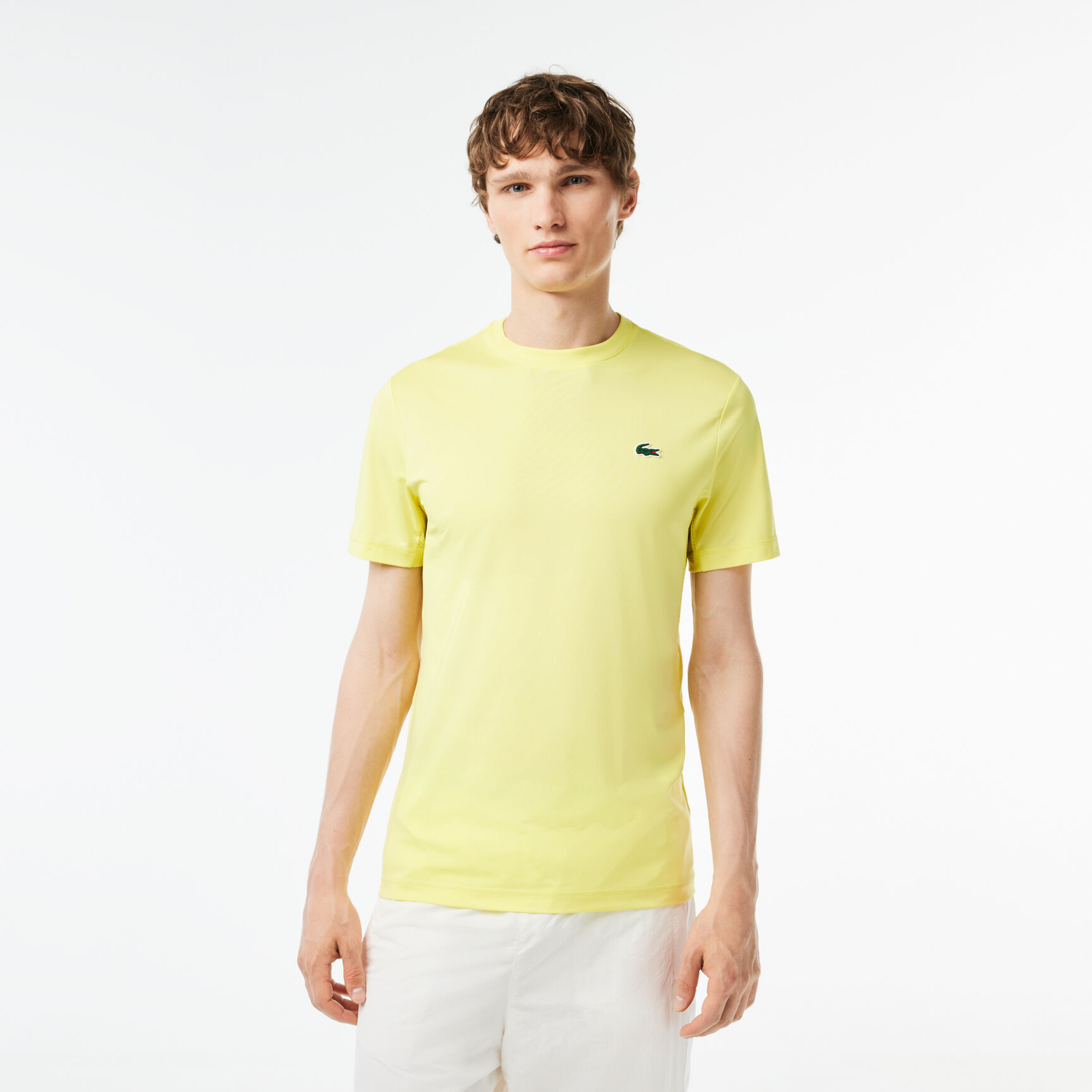 تي شيرت لاكوست بقصّة فضفاضة وفتحة رقبة مستديرة وطبعة التمساح للرجال Men's Lacoste Sport Slim Fit Stretch Jersey T-shirt - TH5207-00-TUK