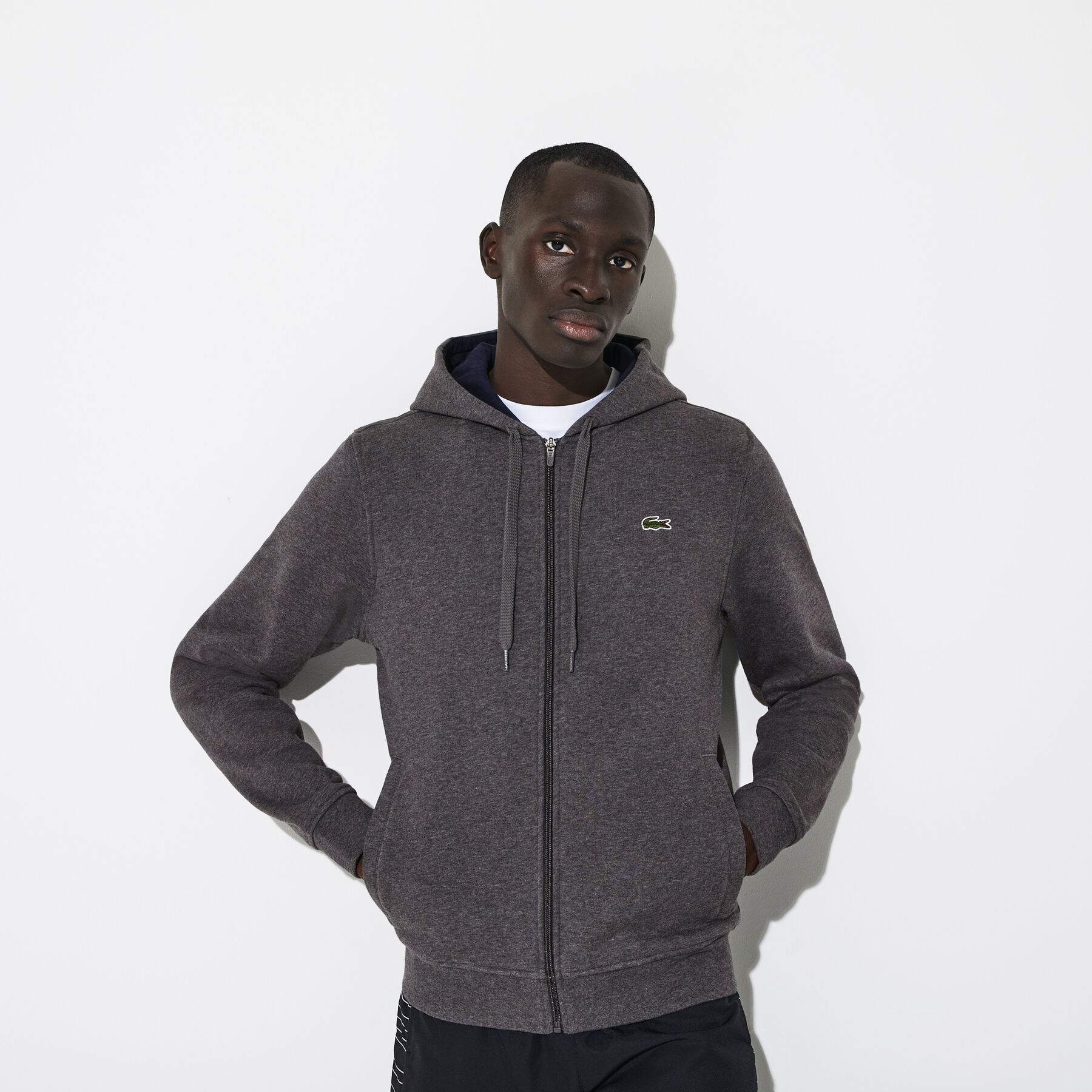 Men's Lacoste SPORT Tennis hooded zippered sweatshirt in fleece men s lacoste sport tennis hooded zippered sweatshirt in fleece