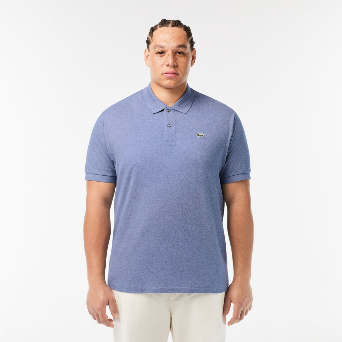 قميص بولو مارل كلاسيكي بمقاس L.12.12 Original L.12.12 Heathered Petit Pique Cotton Polo Shirt - L1264-00-1GF