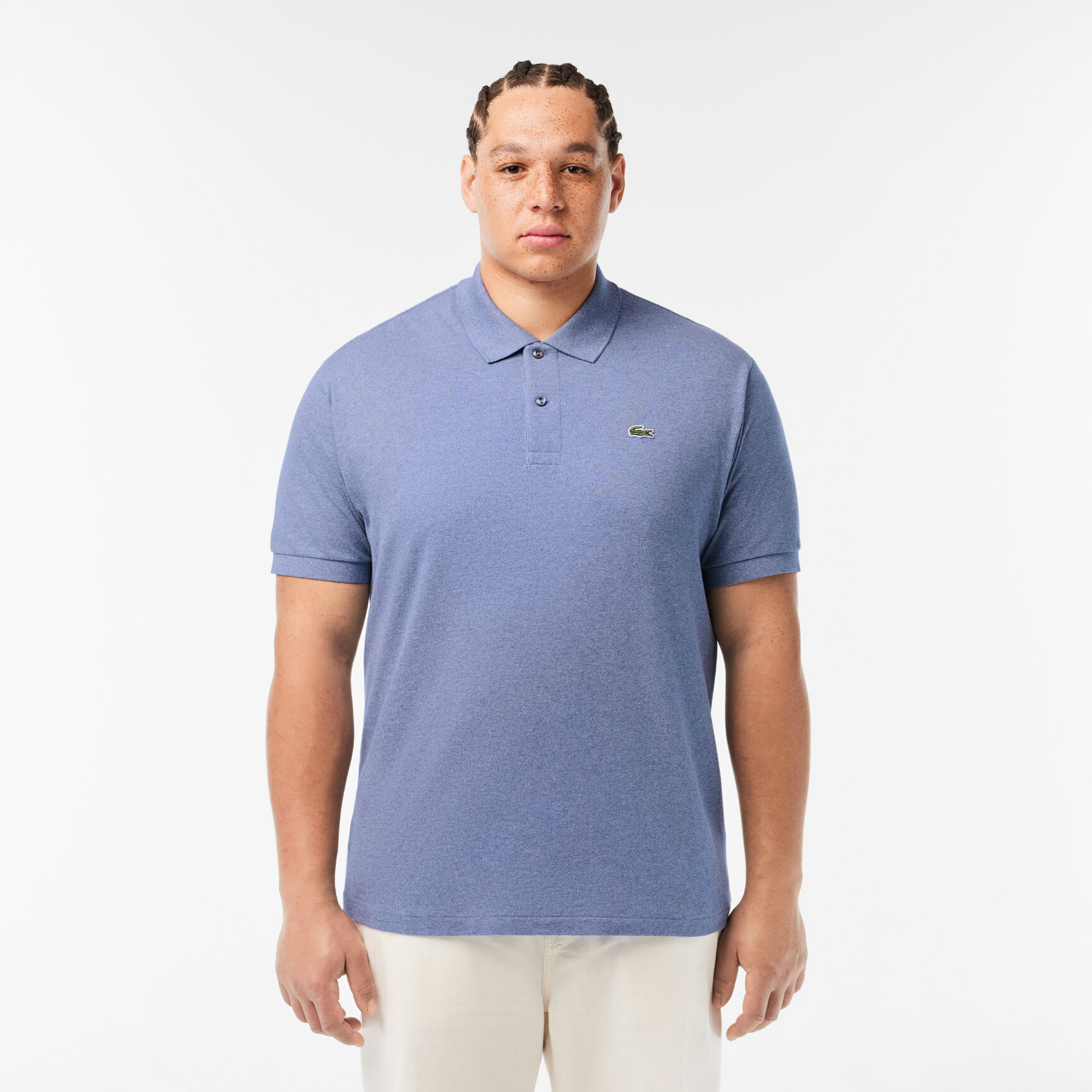 قميص بولو مارل كلاسيكي بمقاس L.12.12 Original L.12.12 Heathered Petit Pique Cotton Polo Shirt - L1264-00-1GF