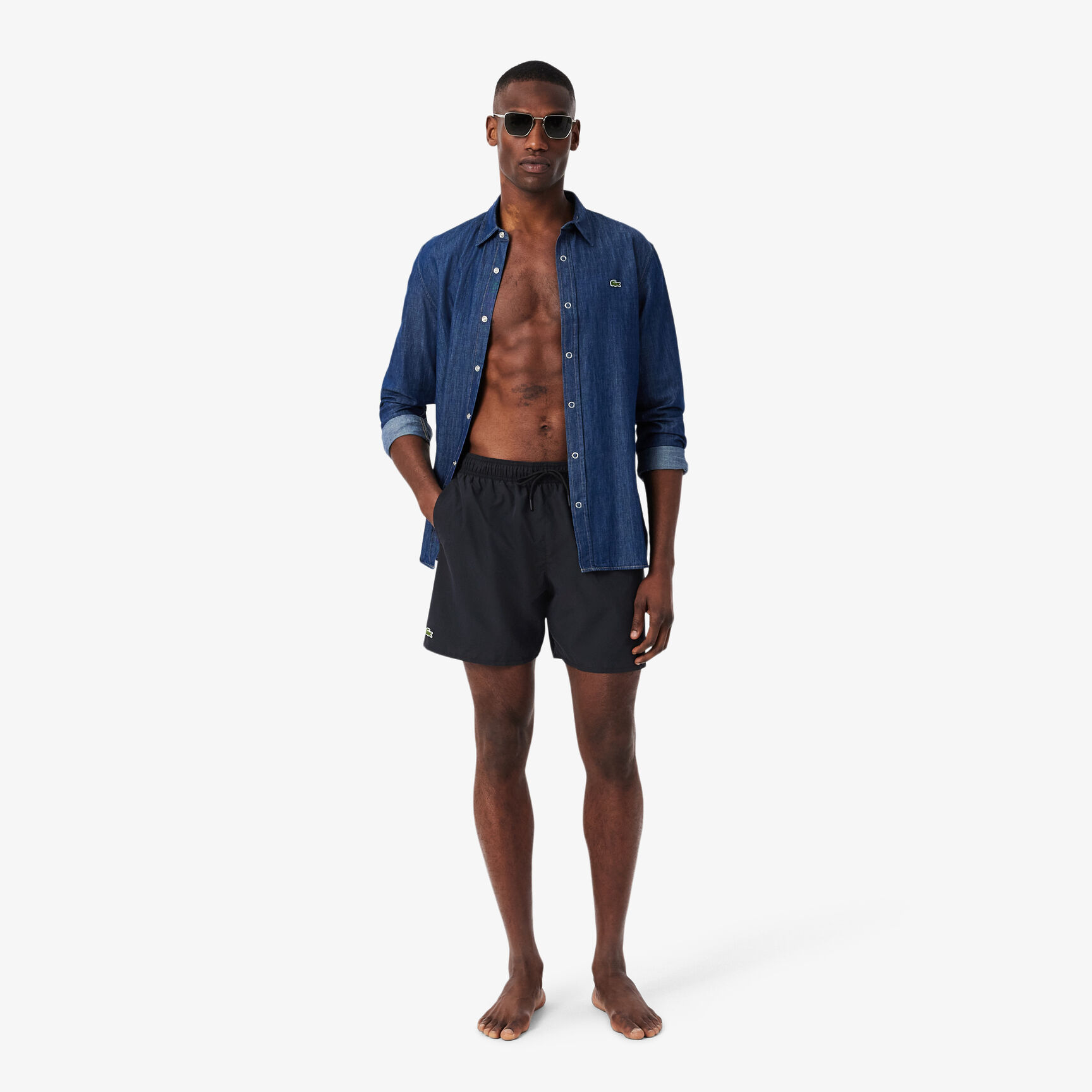 Mid Length Monochrome Swim Trunks - MH9088-00-964