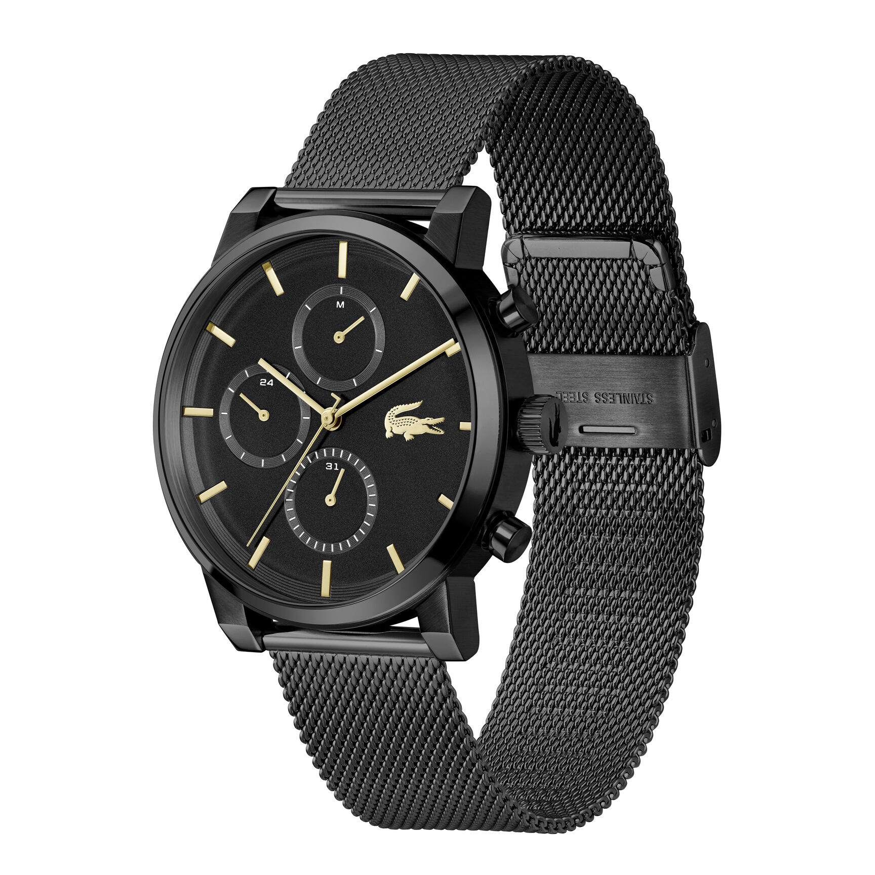 ساعة رجالية من الستانلس ستيل مطلية بالأيون الأسود Black Ion-Plated Steel Men's Watch - 2011485-BLACK