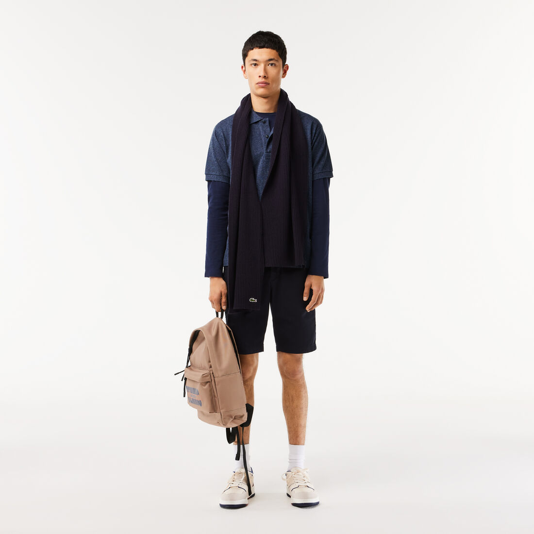 قميص بولو مارل كلاسيكي بمقاس L.12.12 Original L.12.12 Heathered Petit Pique Cotton Polo Shirt - L1264-00-HAU