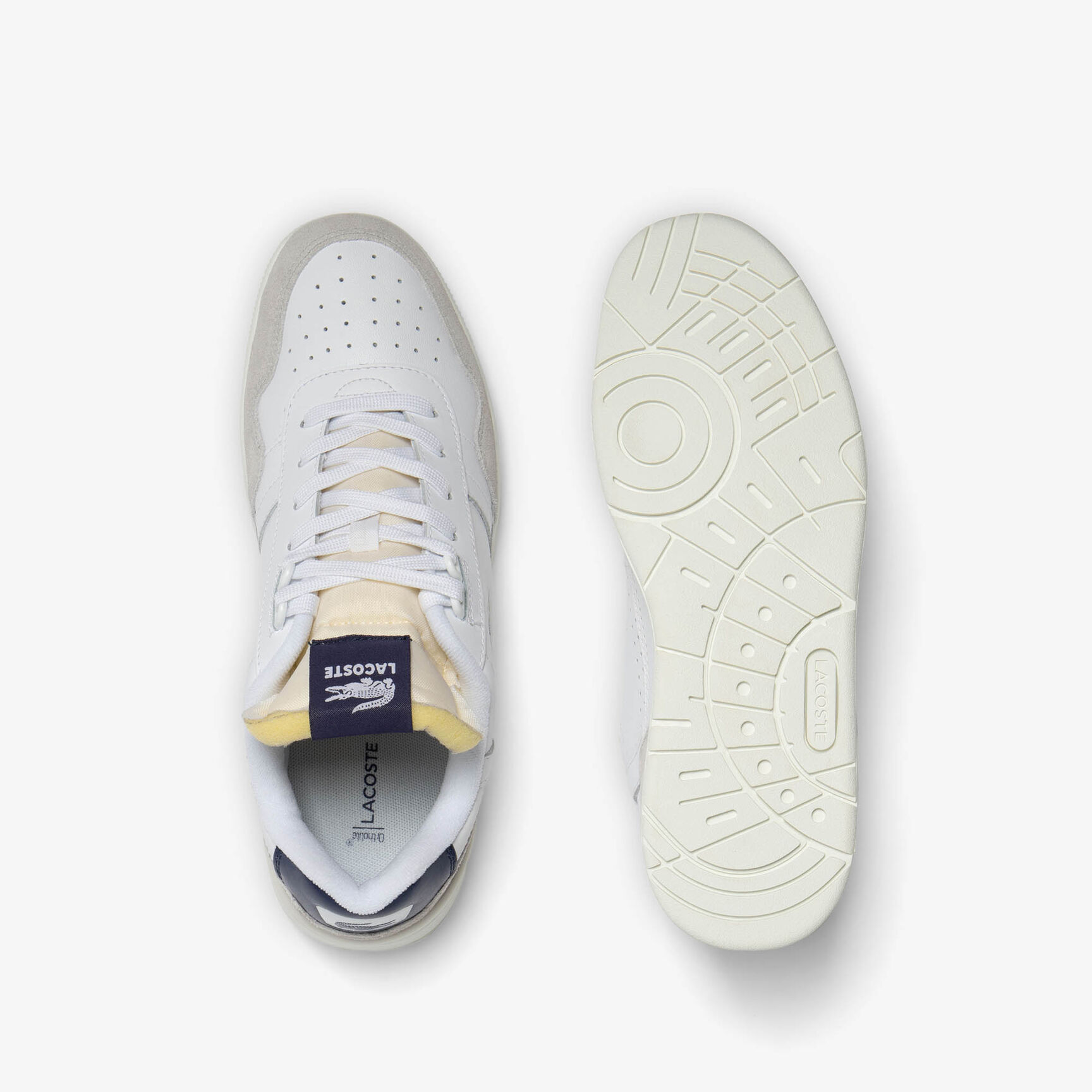 Men's T-Clip Leather Trim Trainers - 46SMA0072-042