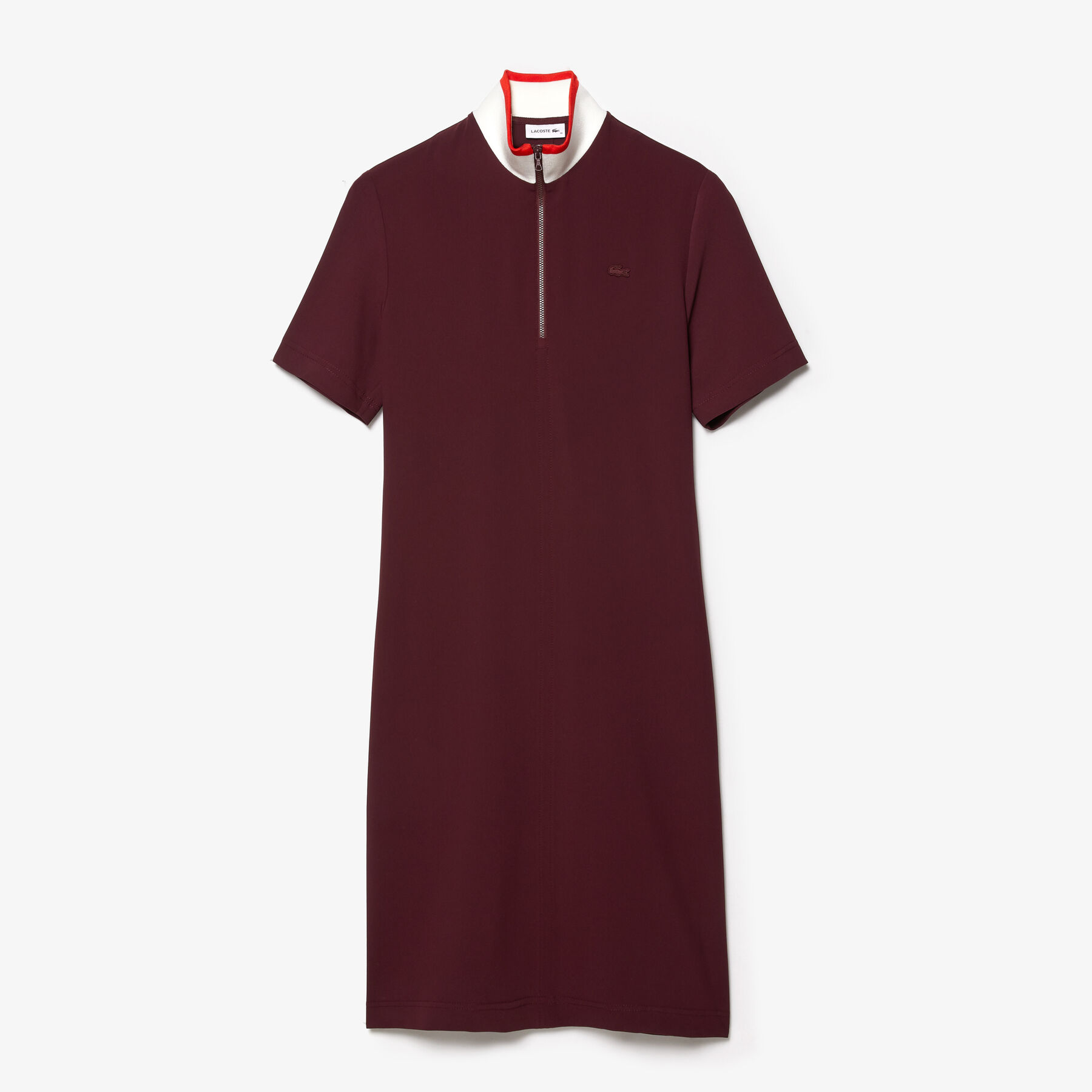 Women's Full Zip Flowy Polo Dress lacoste women s full zip flowy polo dress
