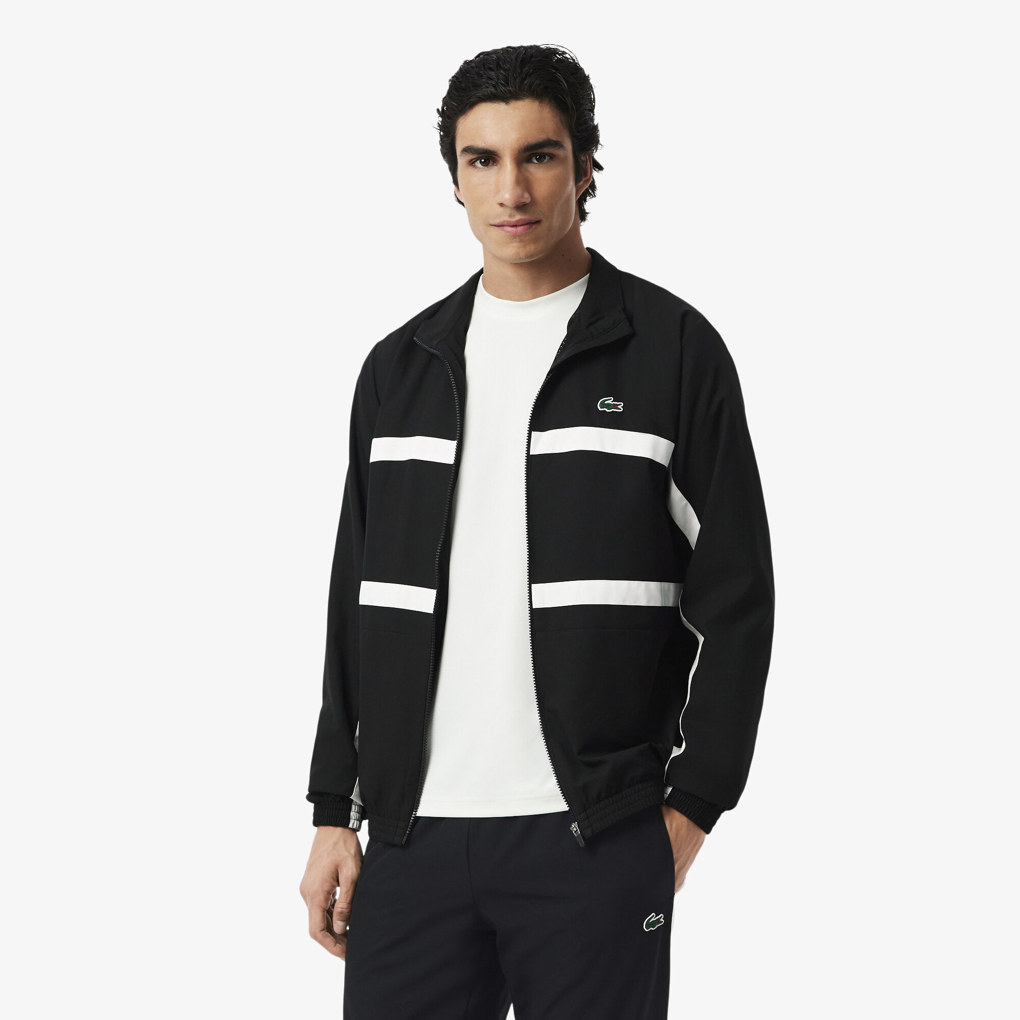 Sport Printed Tracksuit, Black / White | LACOSTE UAE