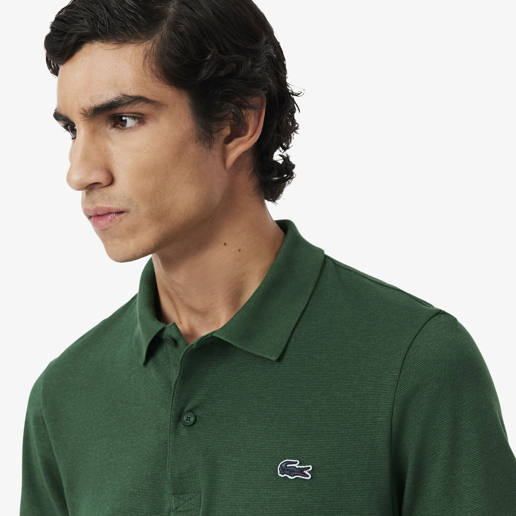 lacoste regular fit cotton blend polo shirt