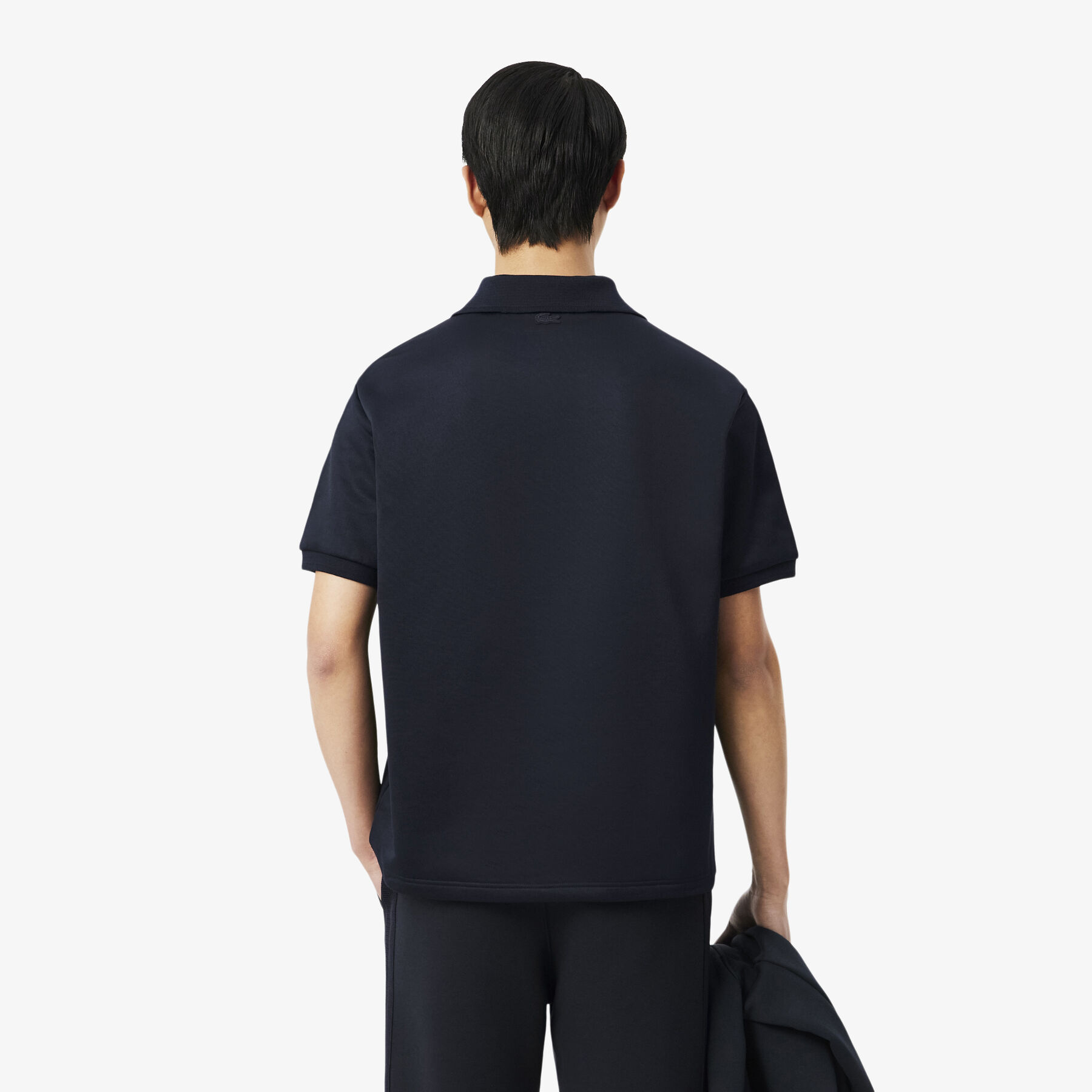 Loose Fit Badge Accent Fleece Polo Shirt - DH1208-00-350
