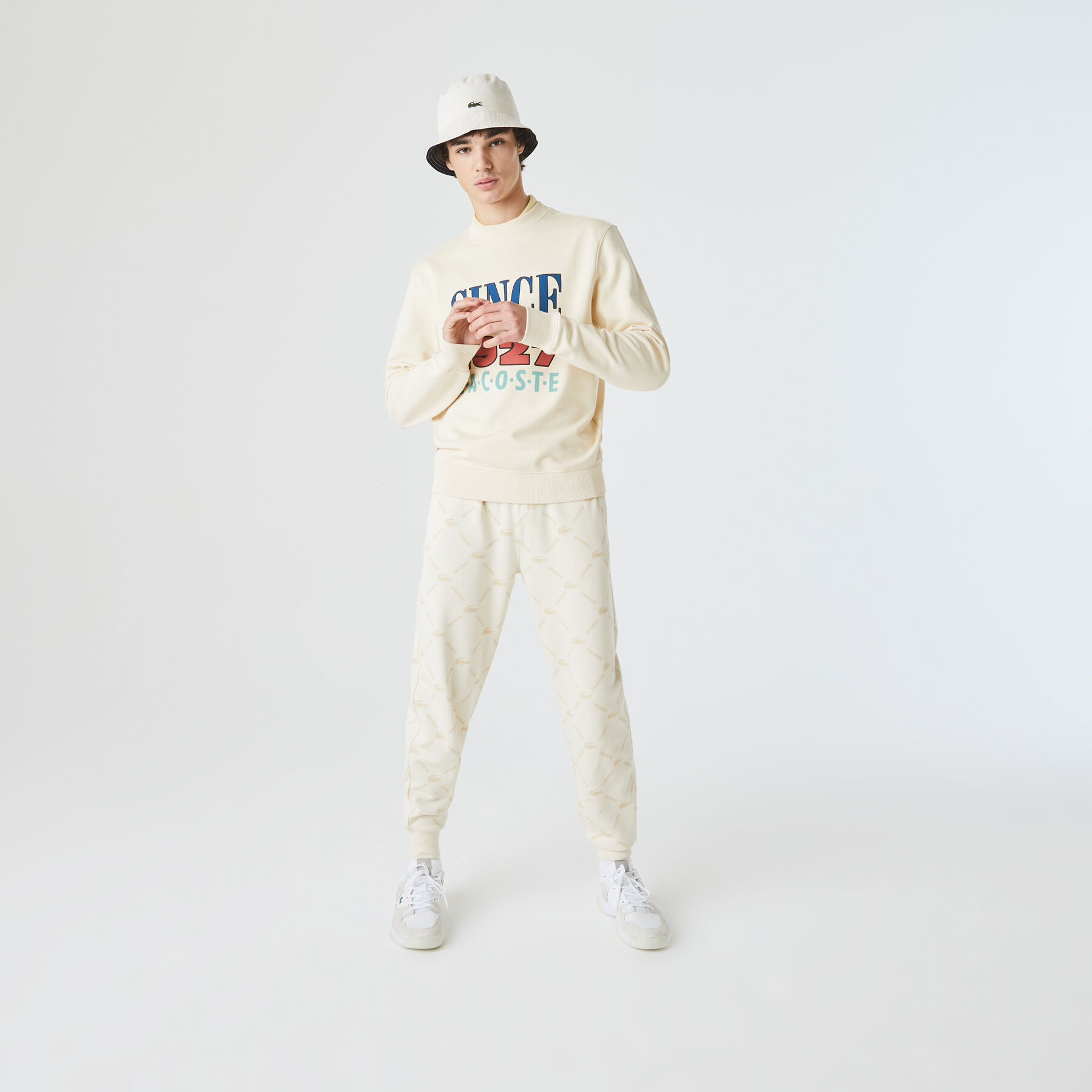 لاكوست بنطال رياضي صوف للجنسين مجموعة lacoste live وتفاصيل مطبوعة