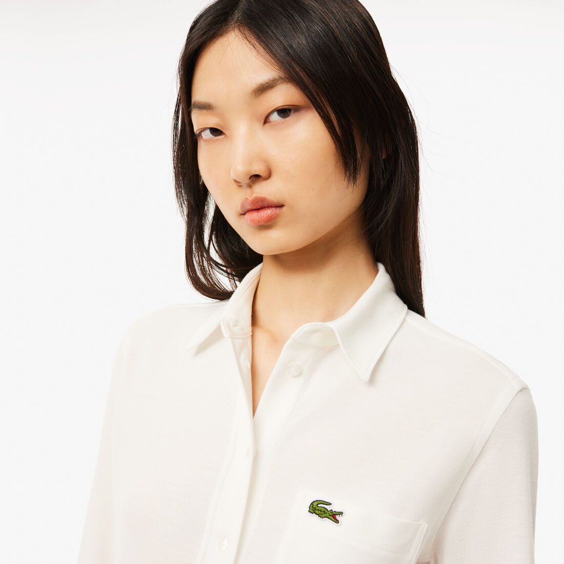 قميص بيكيه قطني بجيب Cotton Pique Shirt with Pocket - CF3264-00-70V