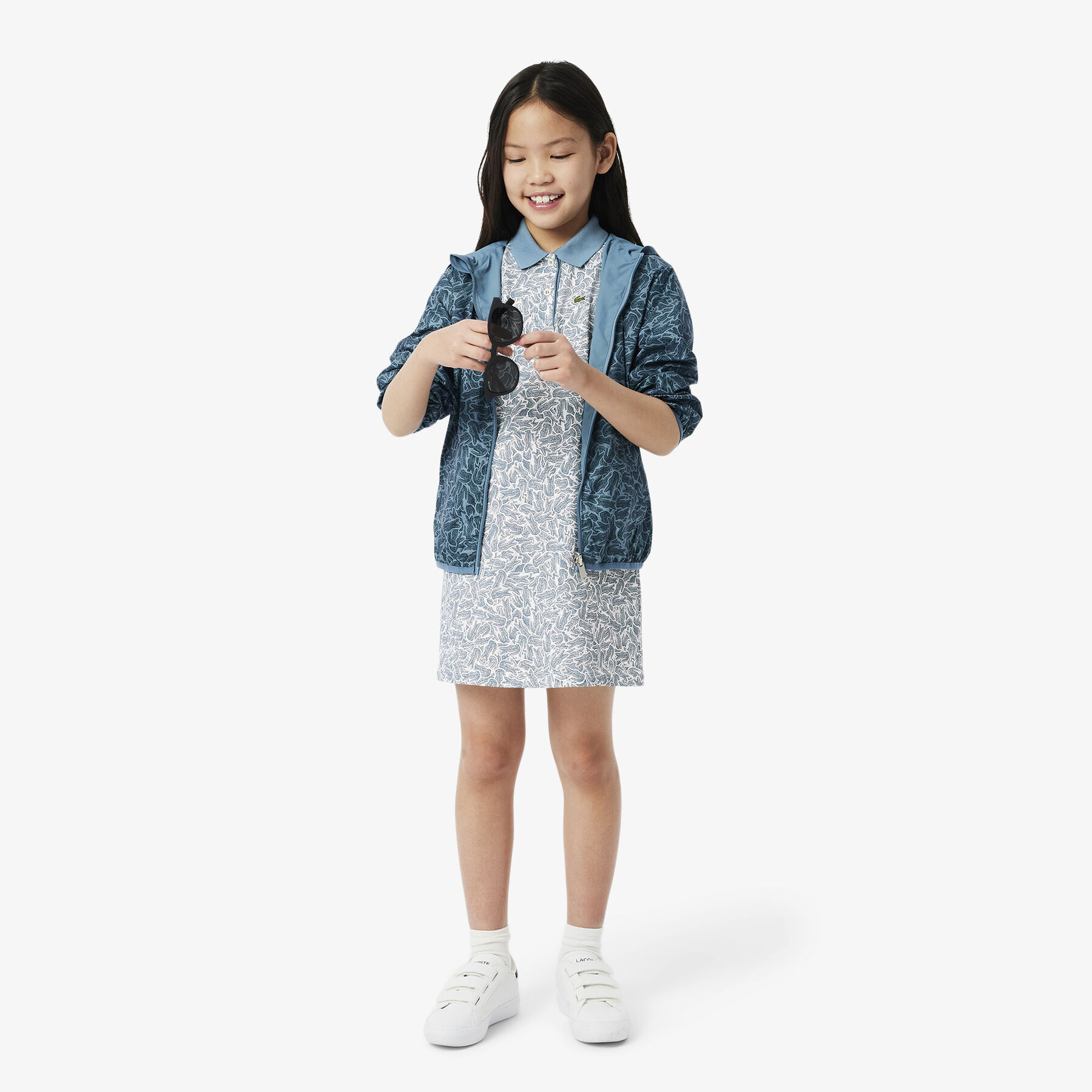 lacoste printed cotton polo dress