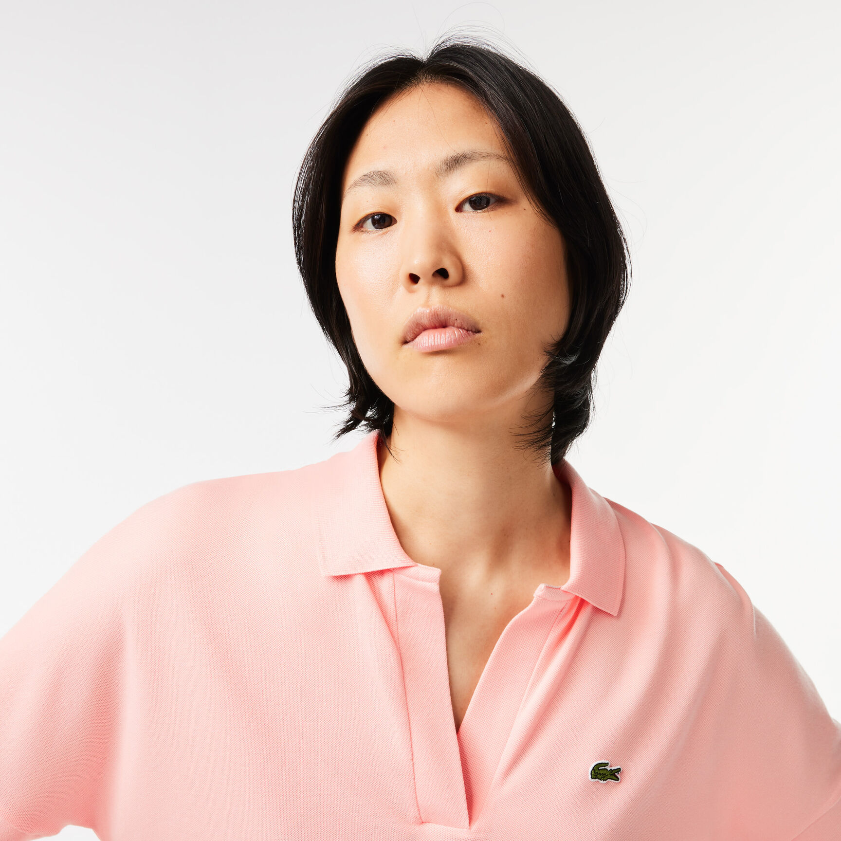 Open Neck Fluid Pique Polo Shirt Women's Lacoste Flowy Pique Polo Shirt - PF0504-00-SFI