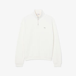 lacoste heavy fleece zipper neck sweatshirt