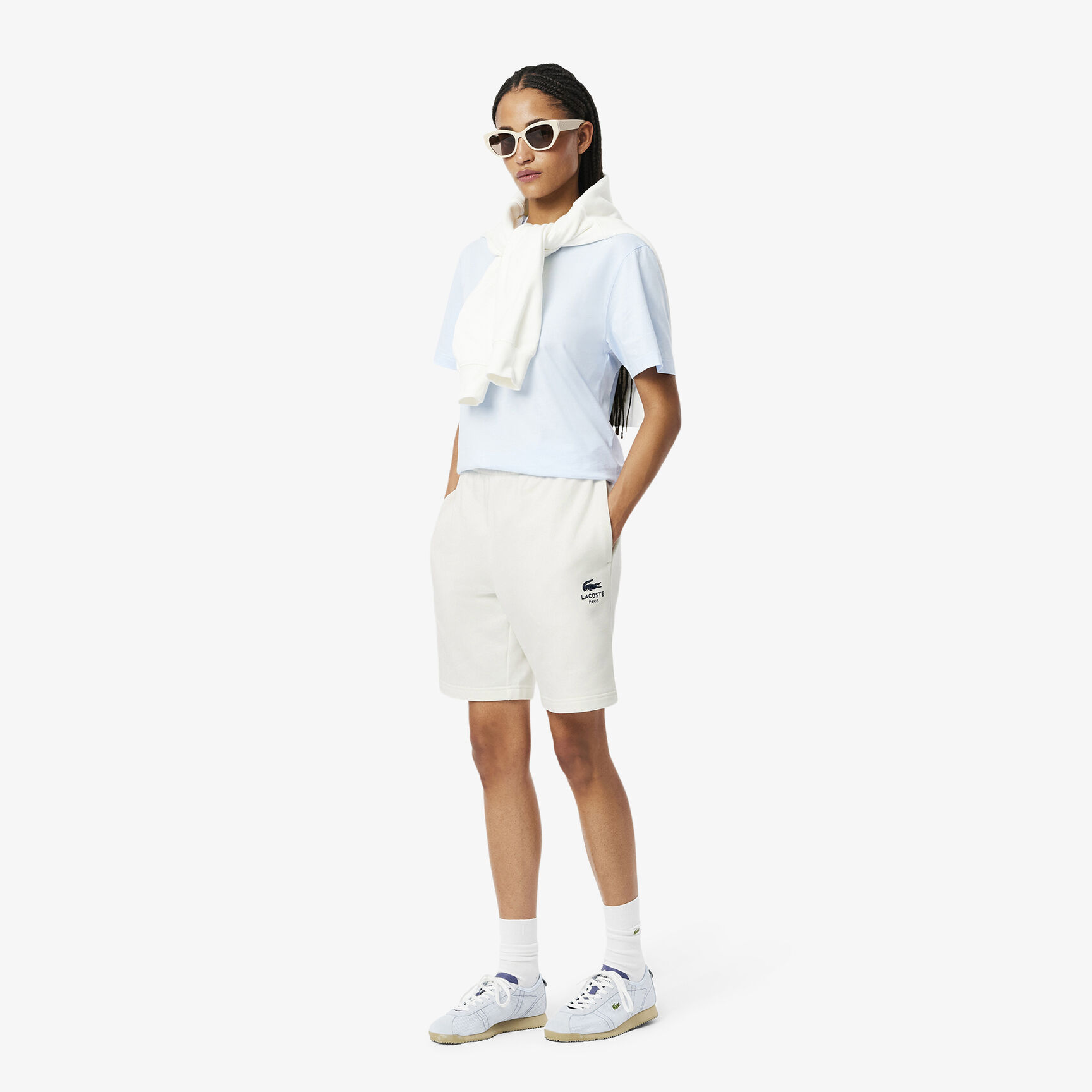 Printed cotton fleece shorts - GH0990-00-70V