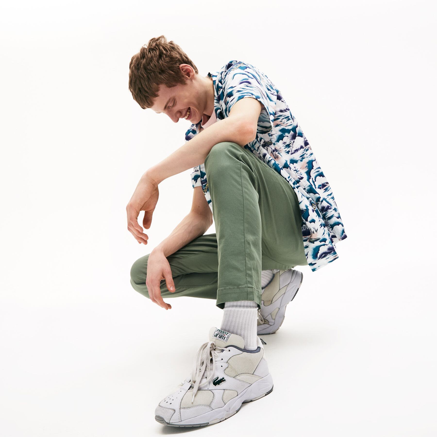 Men's Storm 96 Leather and Textile Trainers lacoste men s storm 96 leather and textile trainers