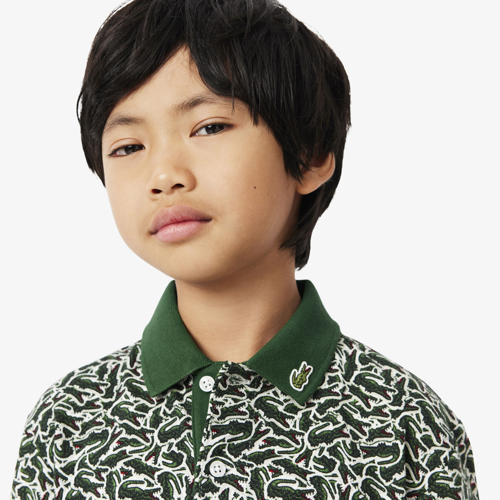 Crocodile Print Pique Polo Shirt - PJ1111-00-132