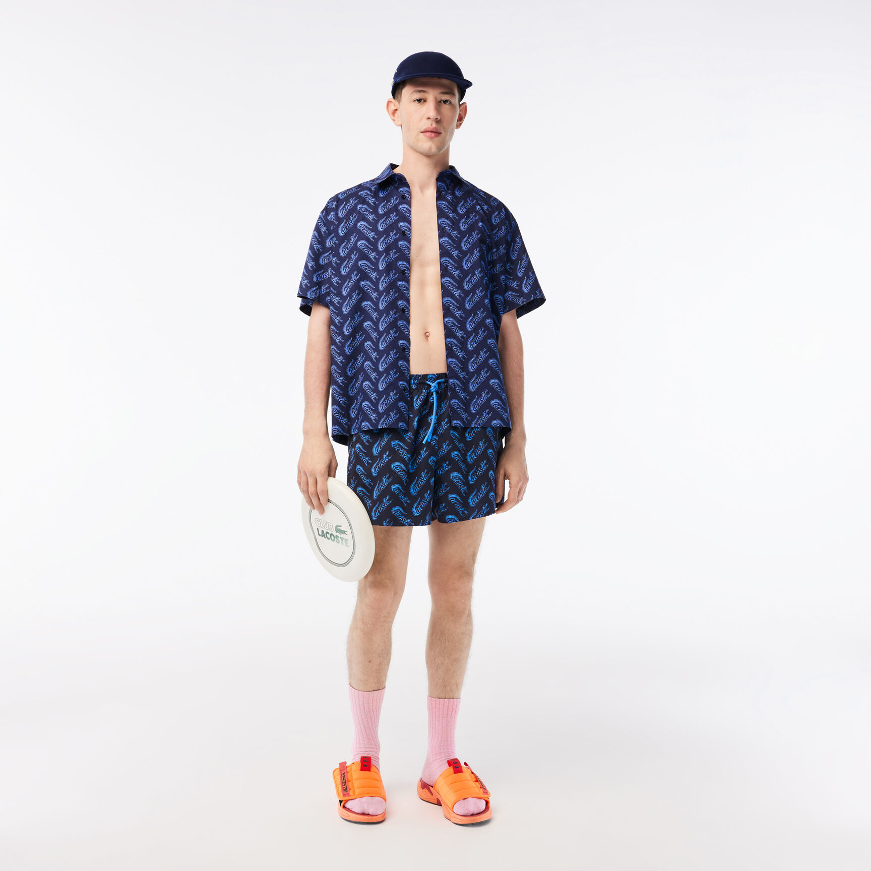 شورت سباحة لاكوست بوليستر معاد تدويره للرجال