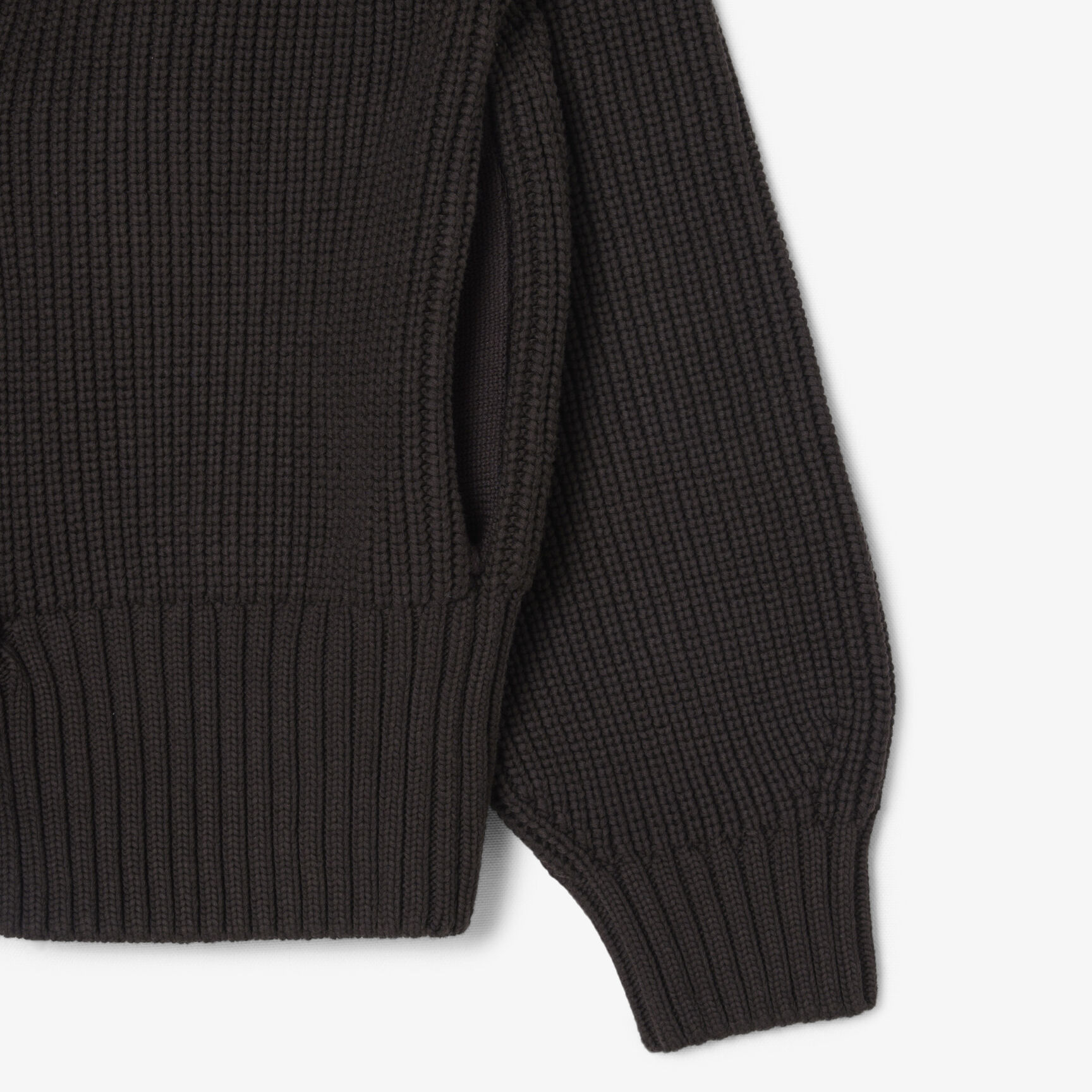 Zipped Cotton Badge Accent Sweater - AF9858-00-3LA