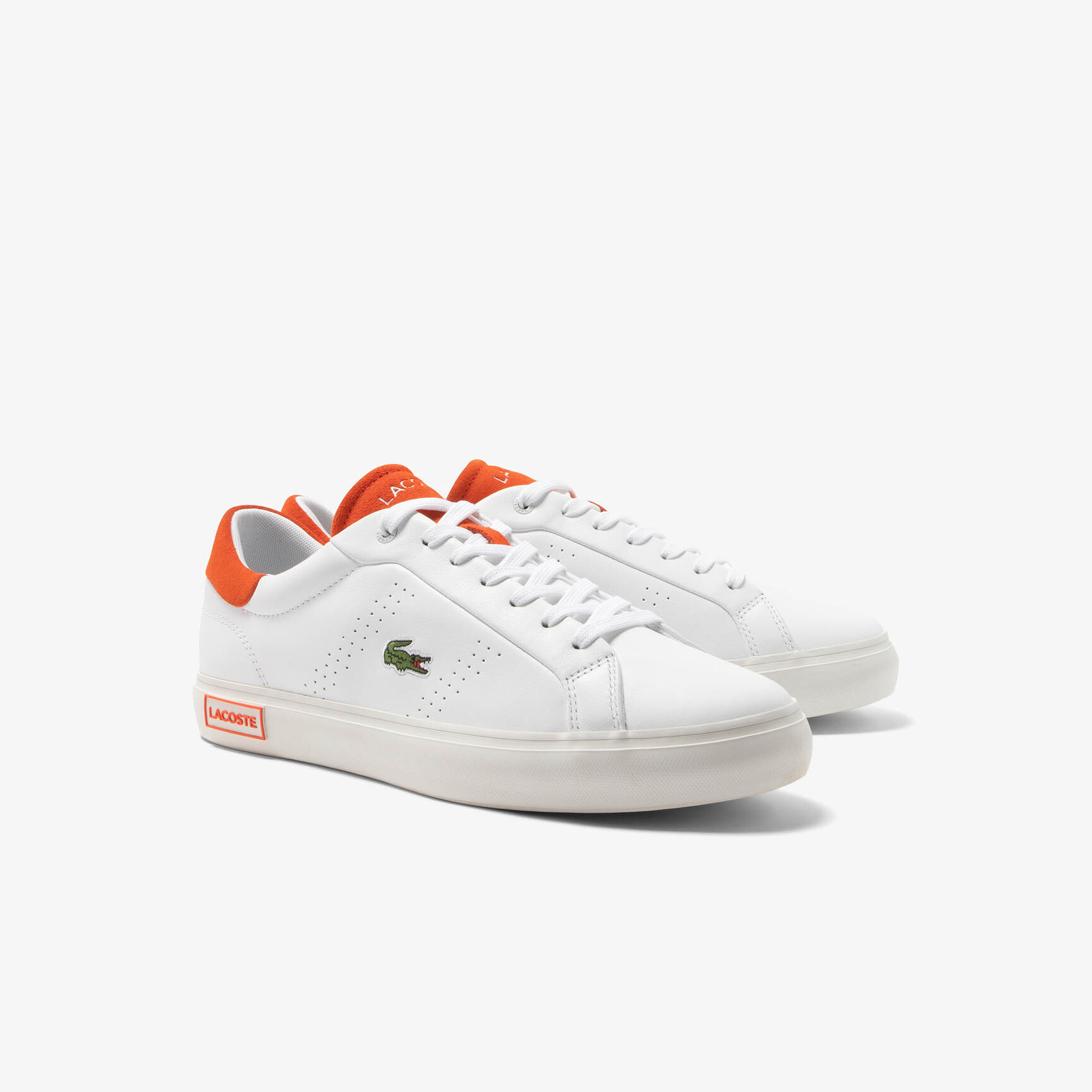Men's Powercourt 2.0 Orange Leather Trainers - 46SMA0021-1U2