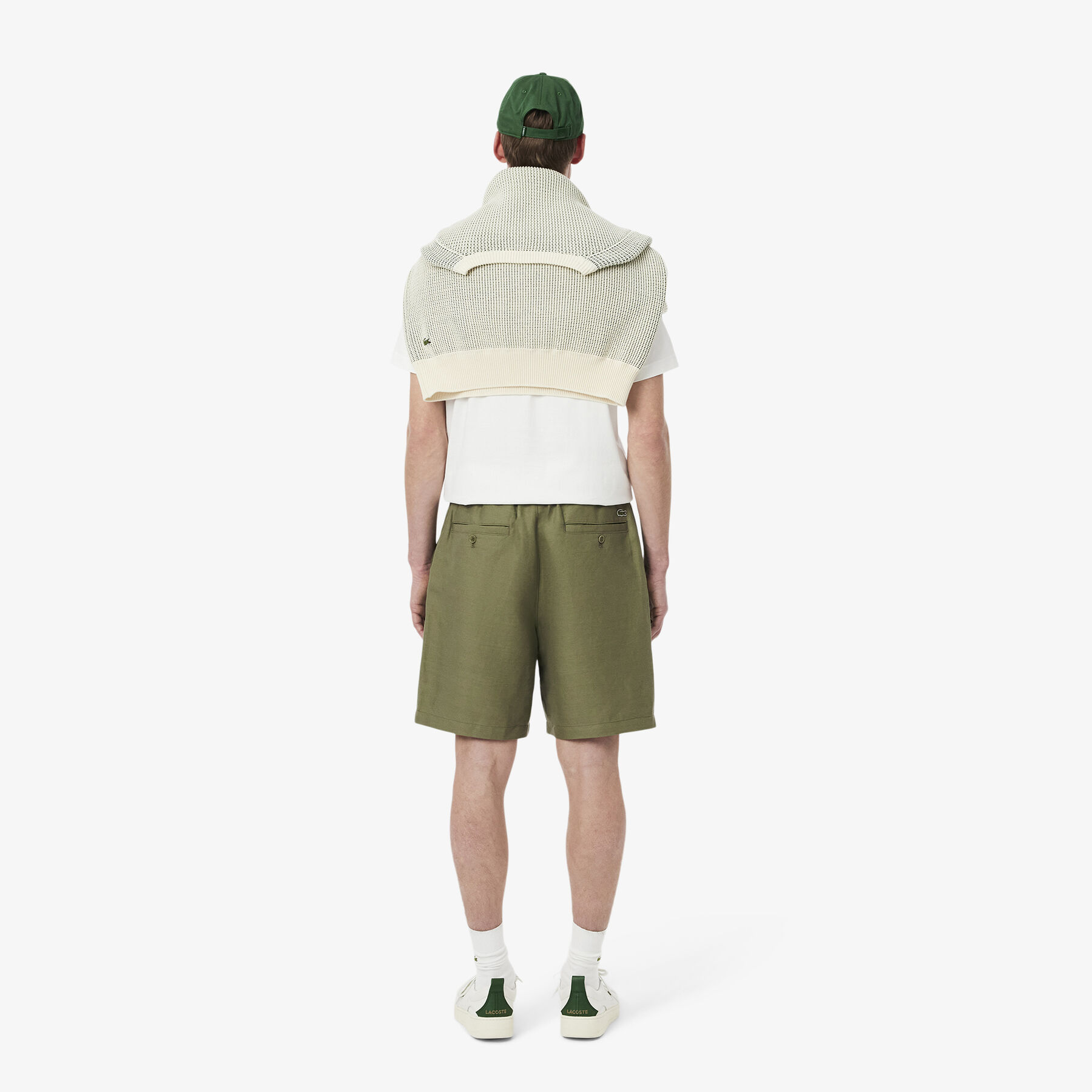 Regular Fit Linen Blend Shorts lacoste regular fit linen blend shorts