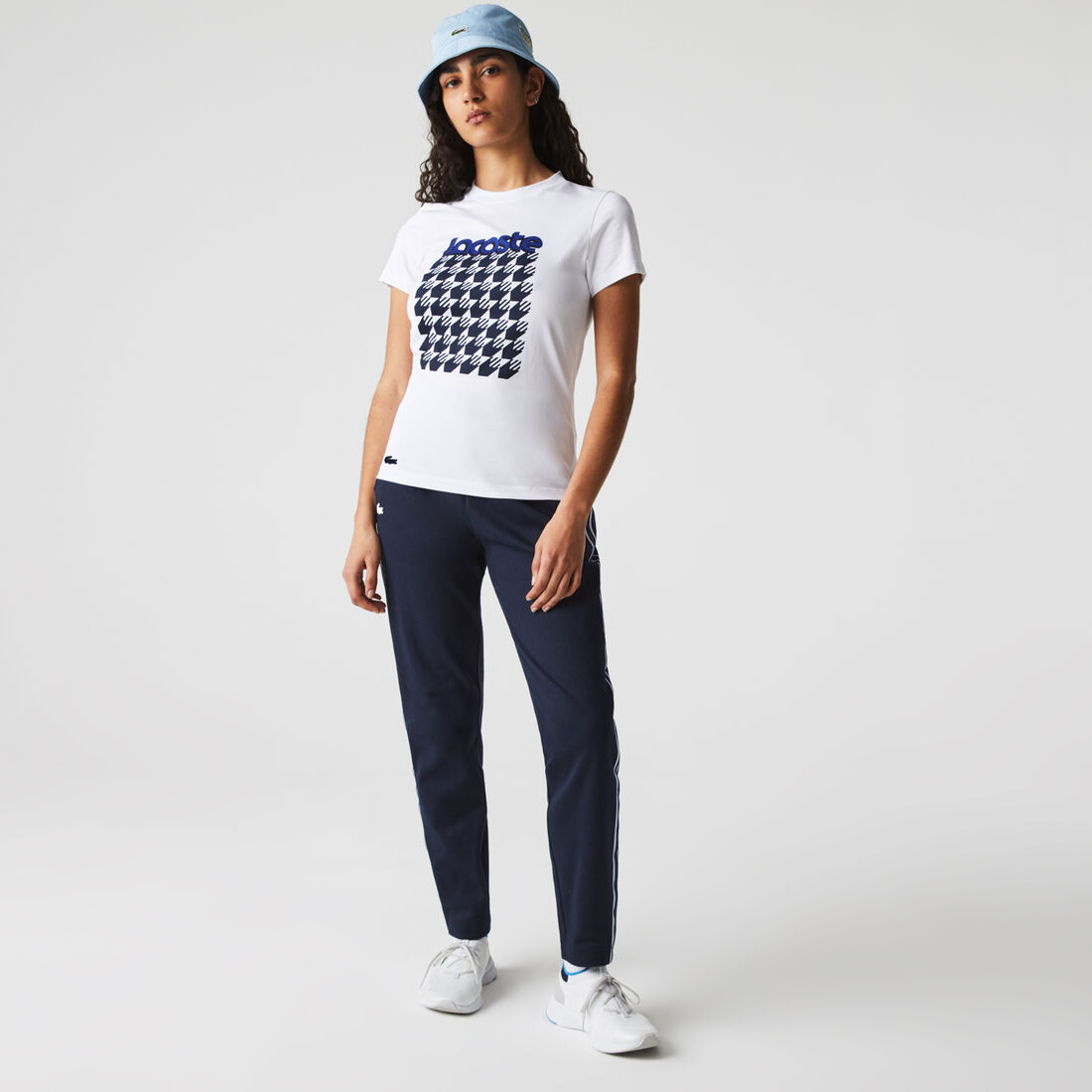 Women's Lacoste SPORT Breathable Houndstooth Patterned T-shirt
