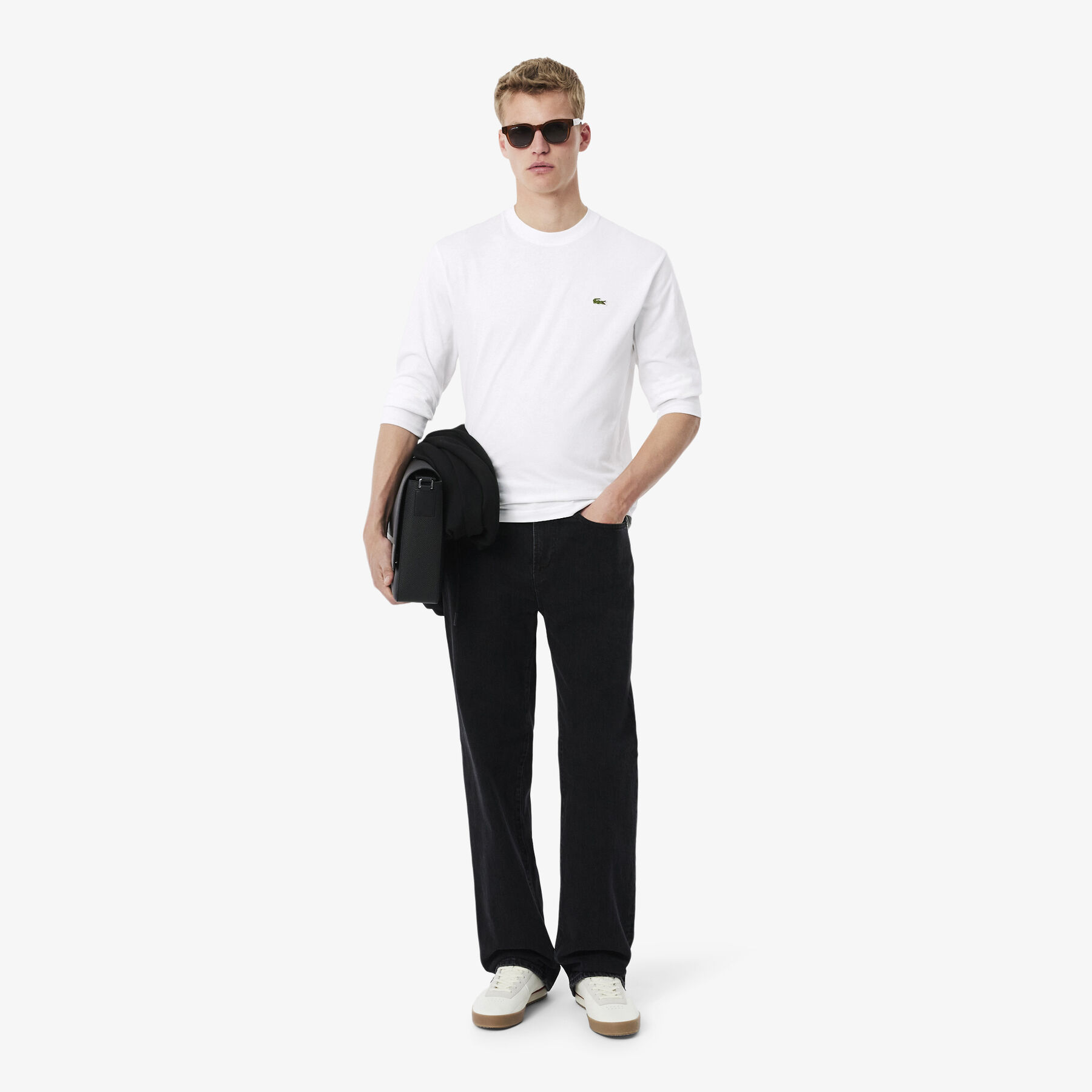 Long Sleeved Cotton T-shirt lacoste long sleeved cotton t shirt