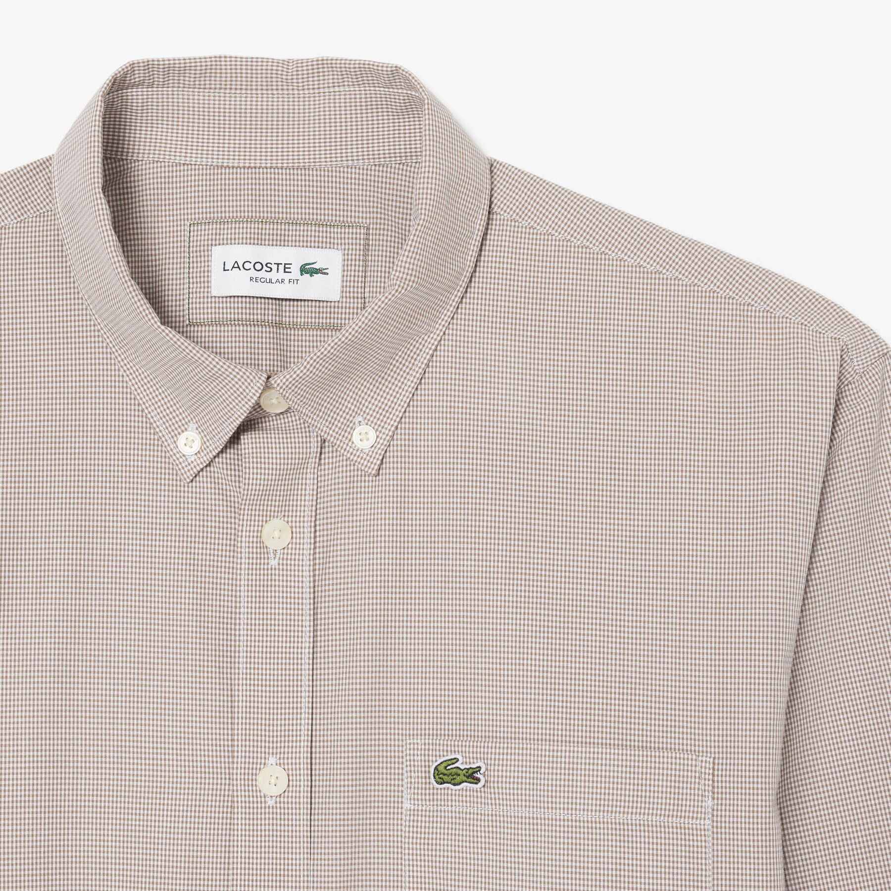 Regular Fit Gingham Poplin Shirt lacoste regular fit gingham poplin shirt