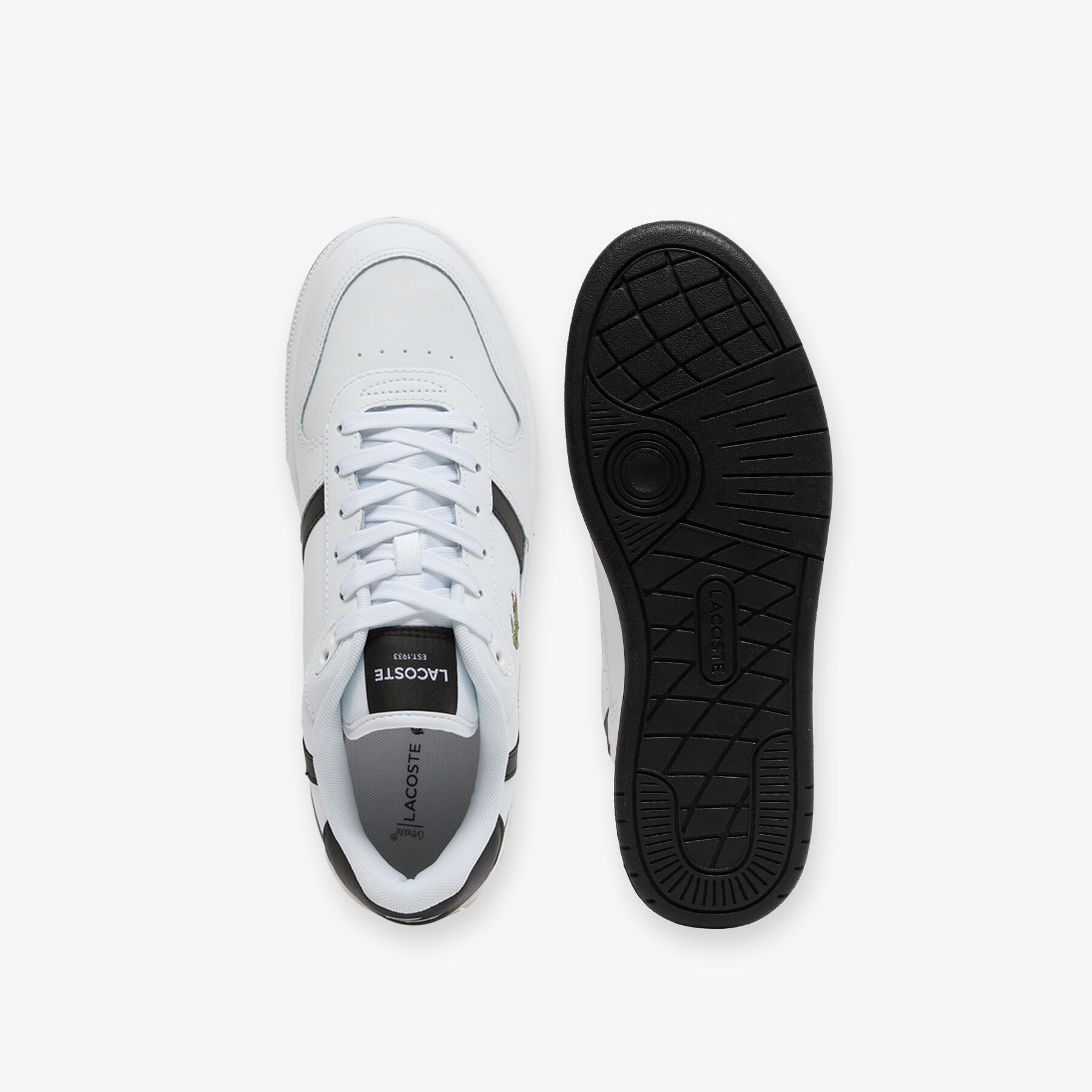 lacoste men s t clip set leather sneakers