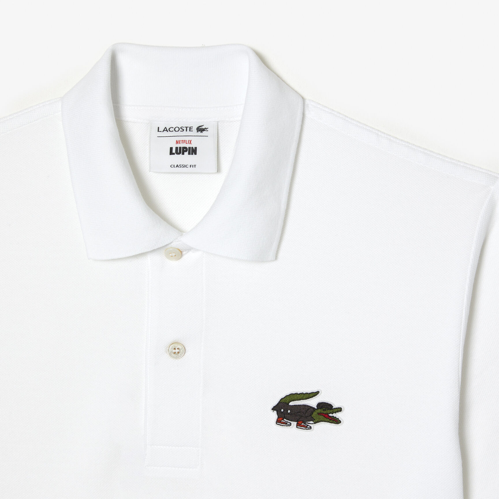 تيشيرت بولو قطن عضوي للرجال مجموعة Lacoste x Netflix تيشيرت بولو قطن عضوي للرجال مجموعة Lacoste x Netflix