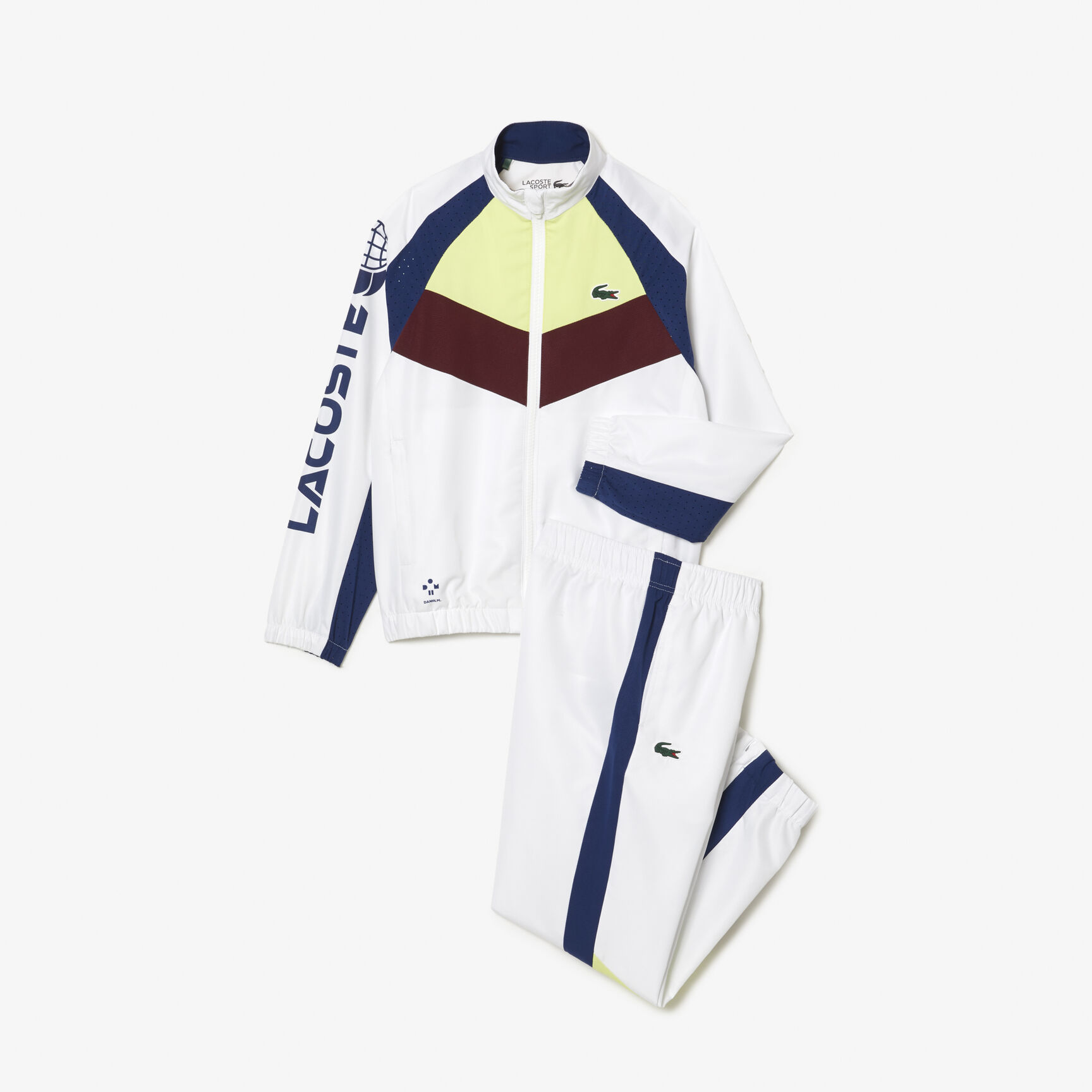 بنطال رياضي منسوج بنقشة شعار الماركة Lacoste Tennis x Daniil Medvedev Tracksuit - WJ1324-00-Q8I