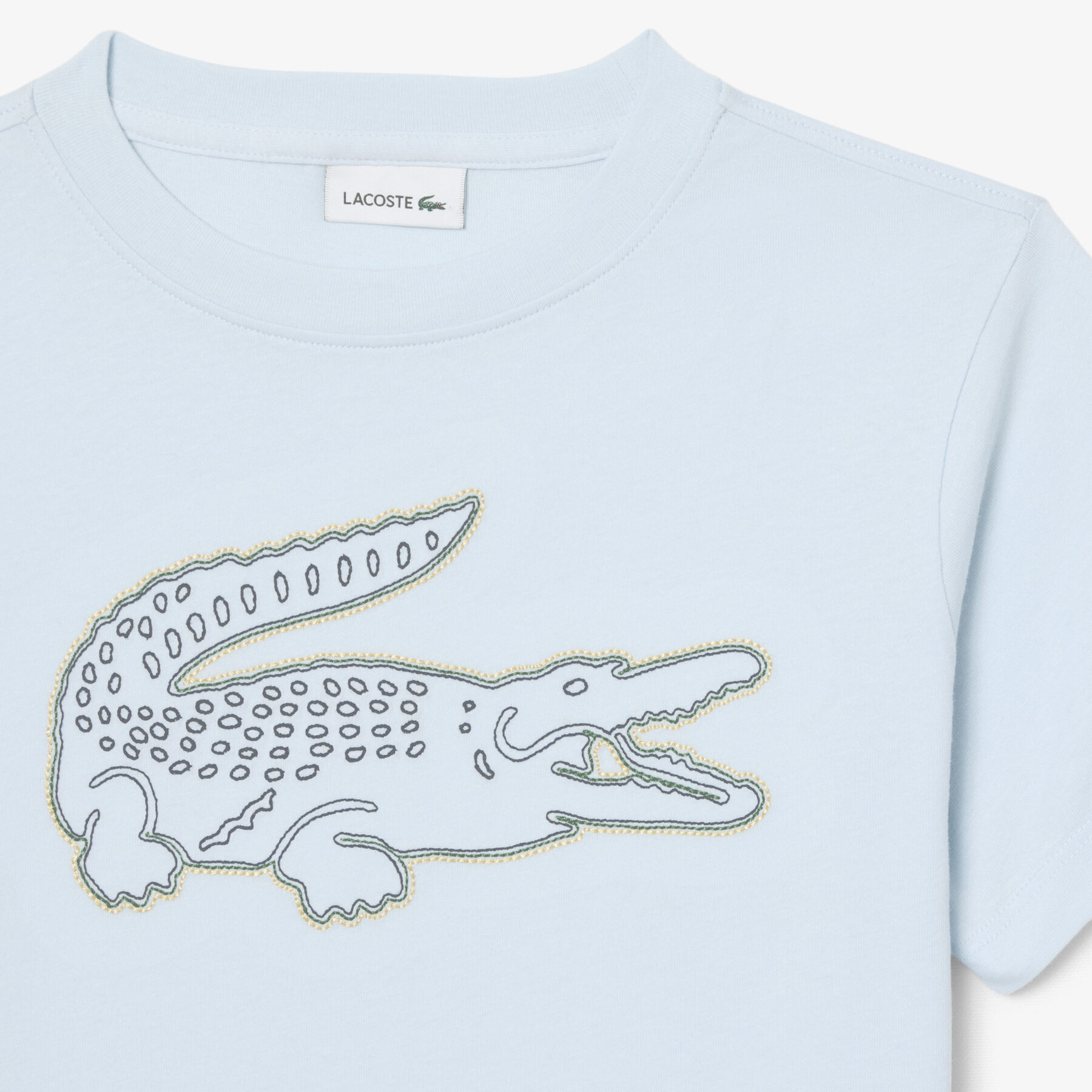 Crocodile Embroidery Cotton T-shirt lacoste crocodile embroidery cotton t shirt