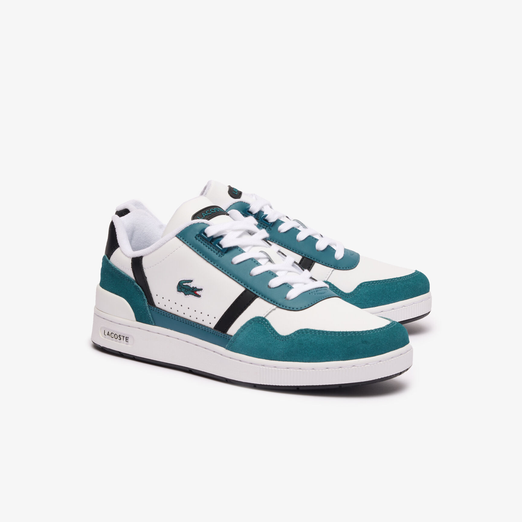 حذاء رياضي رجالي من الجلد بشعار الماركة T-Clip Men's T-Clip Logo Leather Trainers - 47SMA0073-1R5