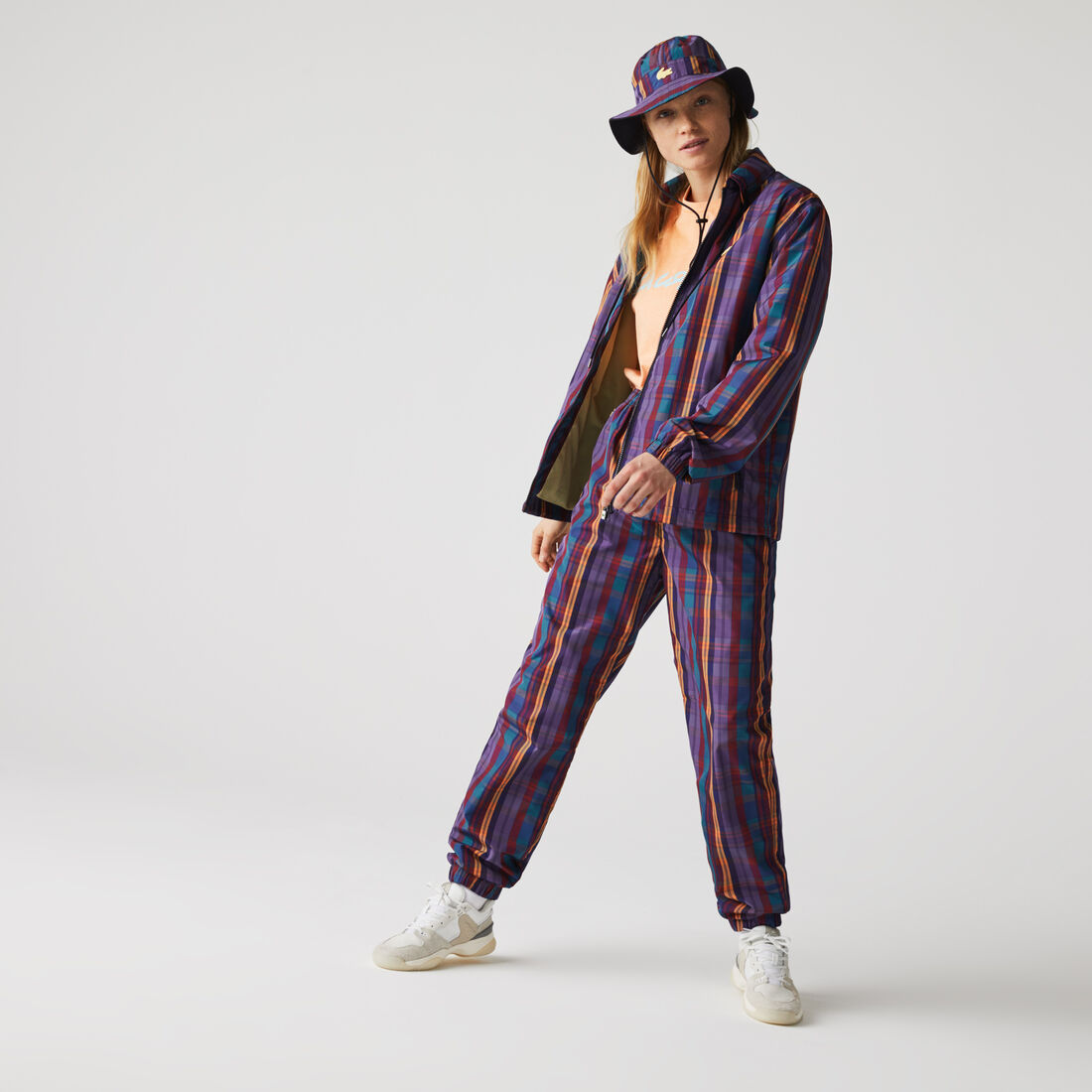 سترة واقية من الرياح كاروهات بسحاب للجنسين مجموعة Lacoste LIVE سترة واقية من الرياح كاروهات بسحاب للجنسين مجموعة Lacoste LIVE