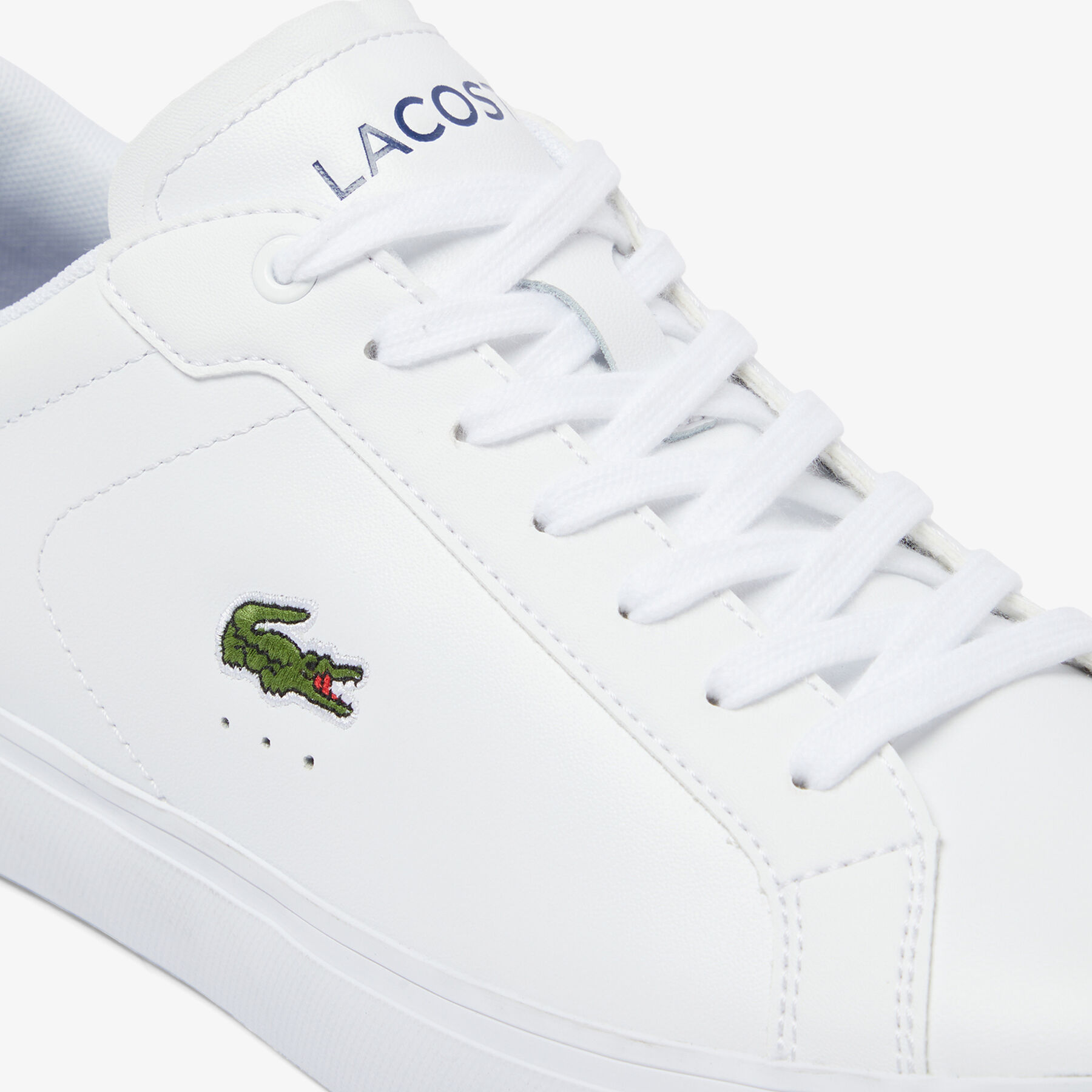Men's Powercourt Logo Tongue Leather Trainers lacoste men s powercourt logo tongue leather trainers