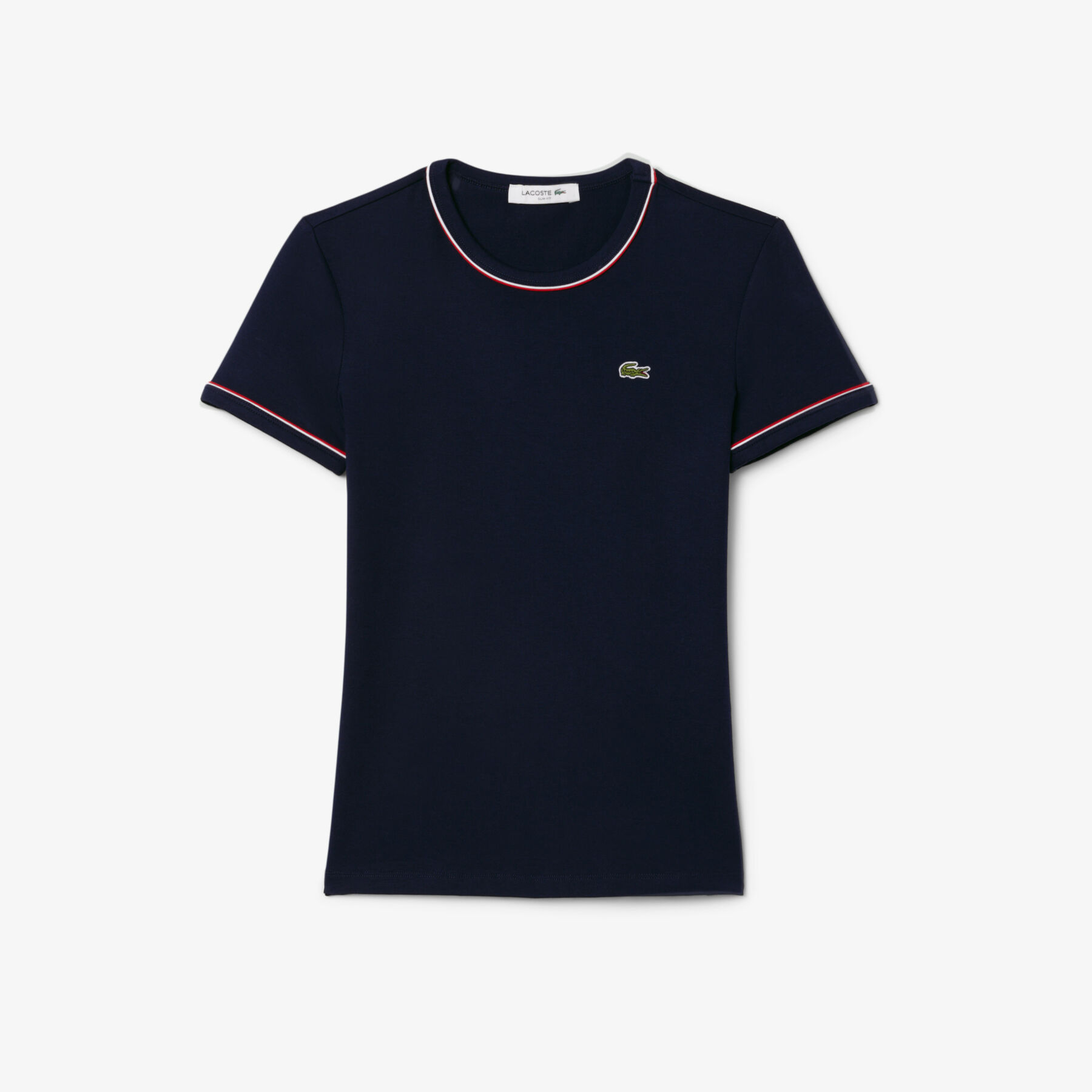 lacoste contrast trim jersey t shirt