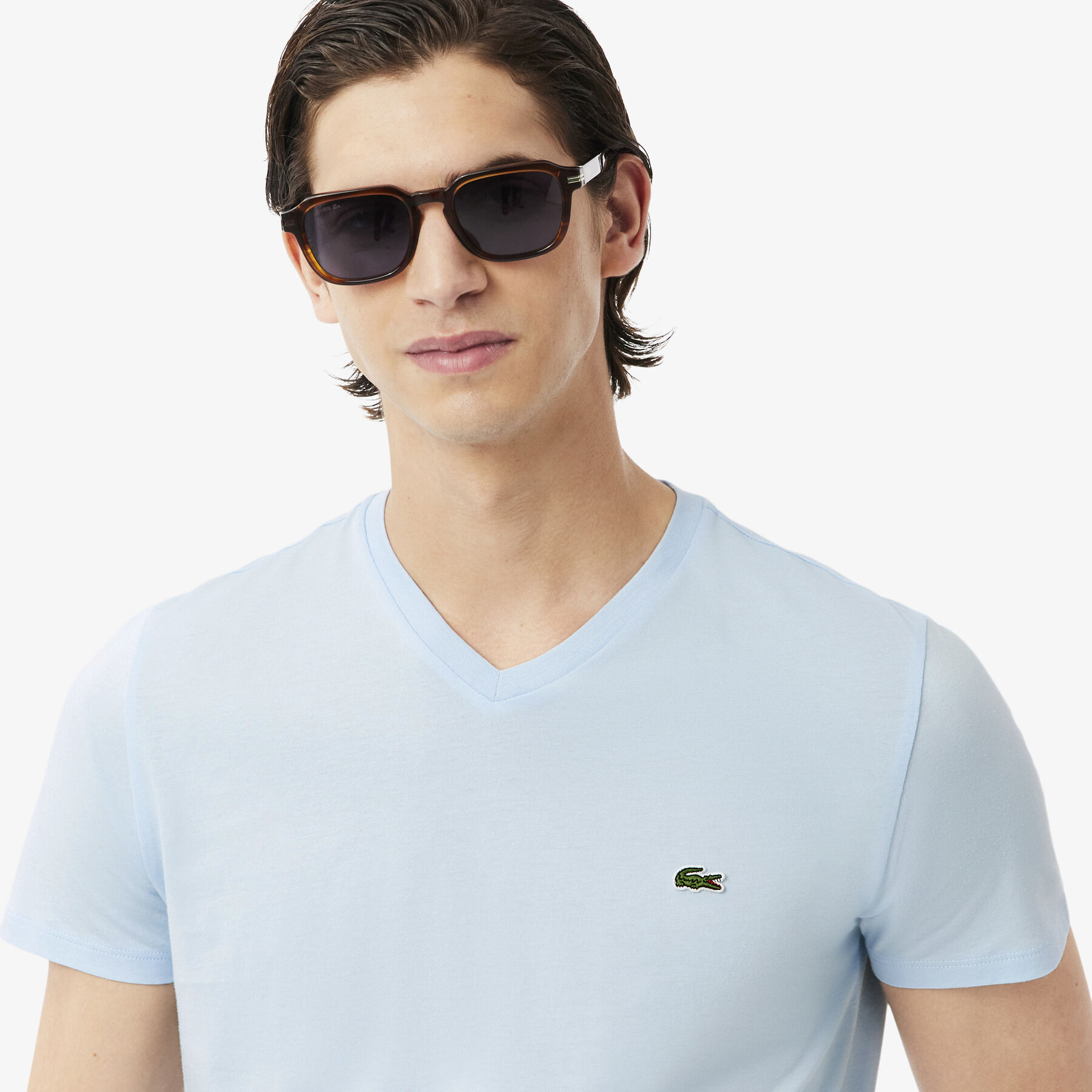 تيشيرت خفيف الوزن بياقة على شكل حرف V مصنوع من قطن بيما Lightweight Cotton Pima V Neck T-shirt - TH6710-00-T01