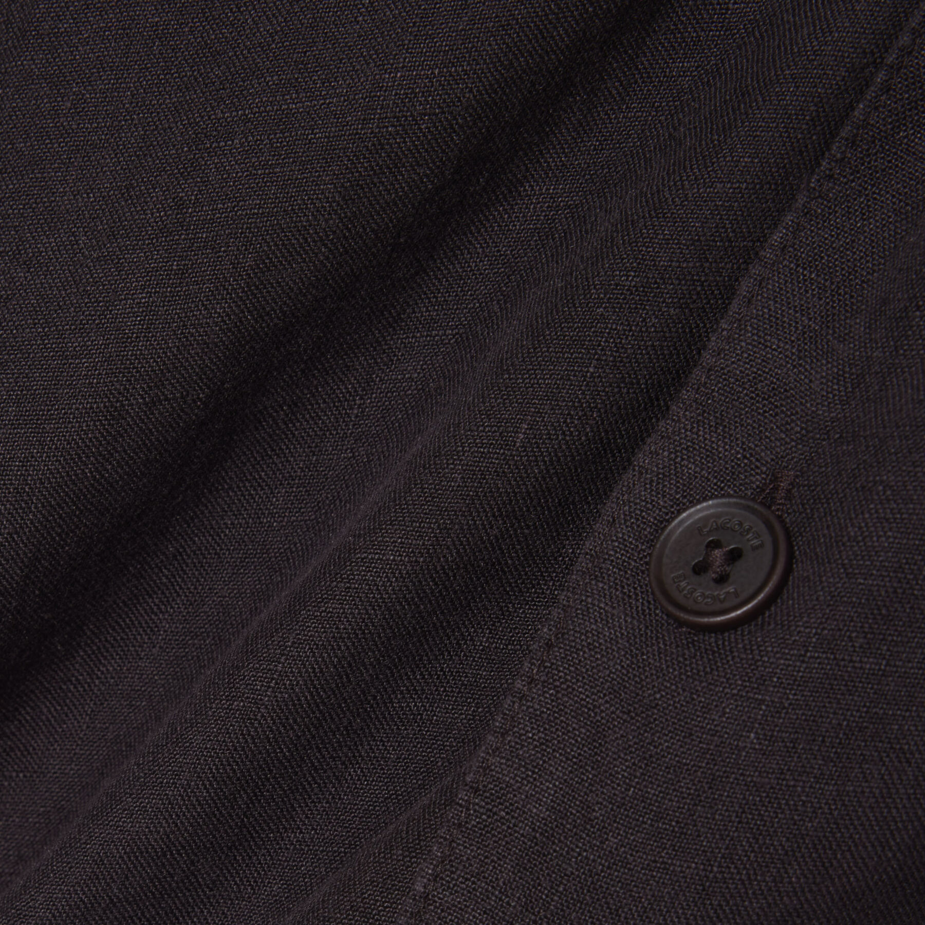 lacoste relaxed fit linen shirt