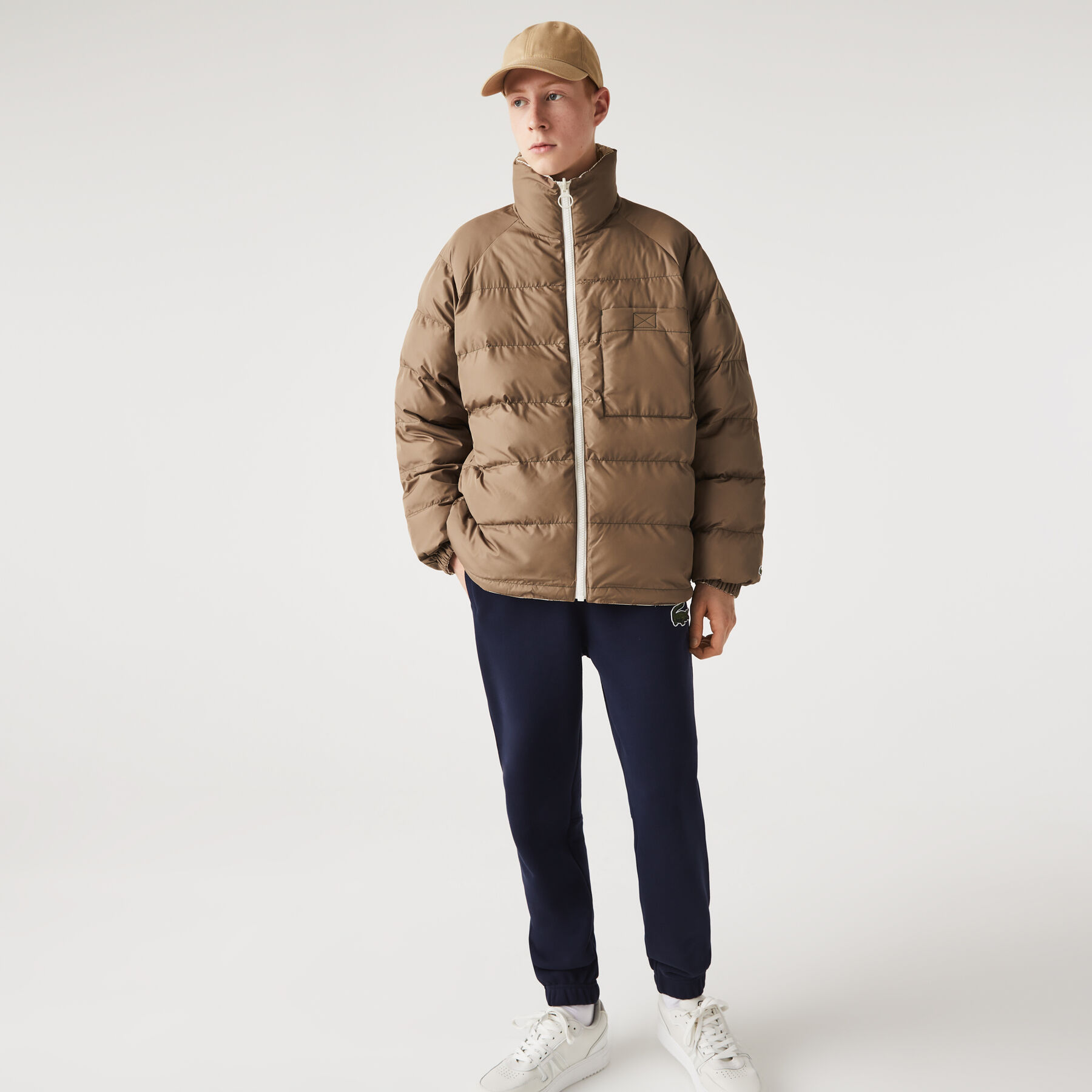 unisex lacoste water repellent reversible jacket