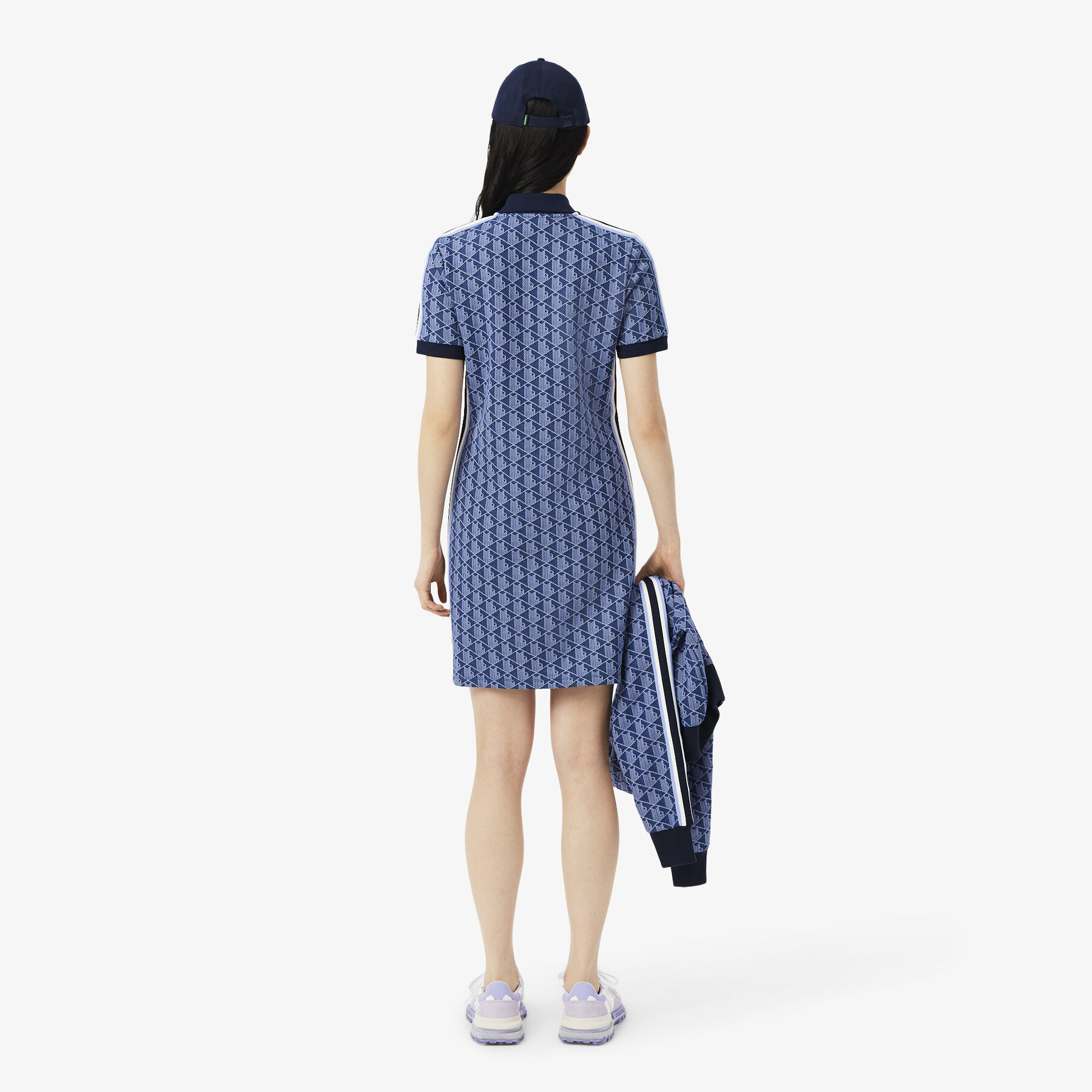 lacoste slim fit monogram jacquard polo dress