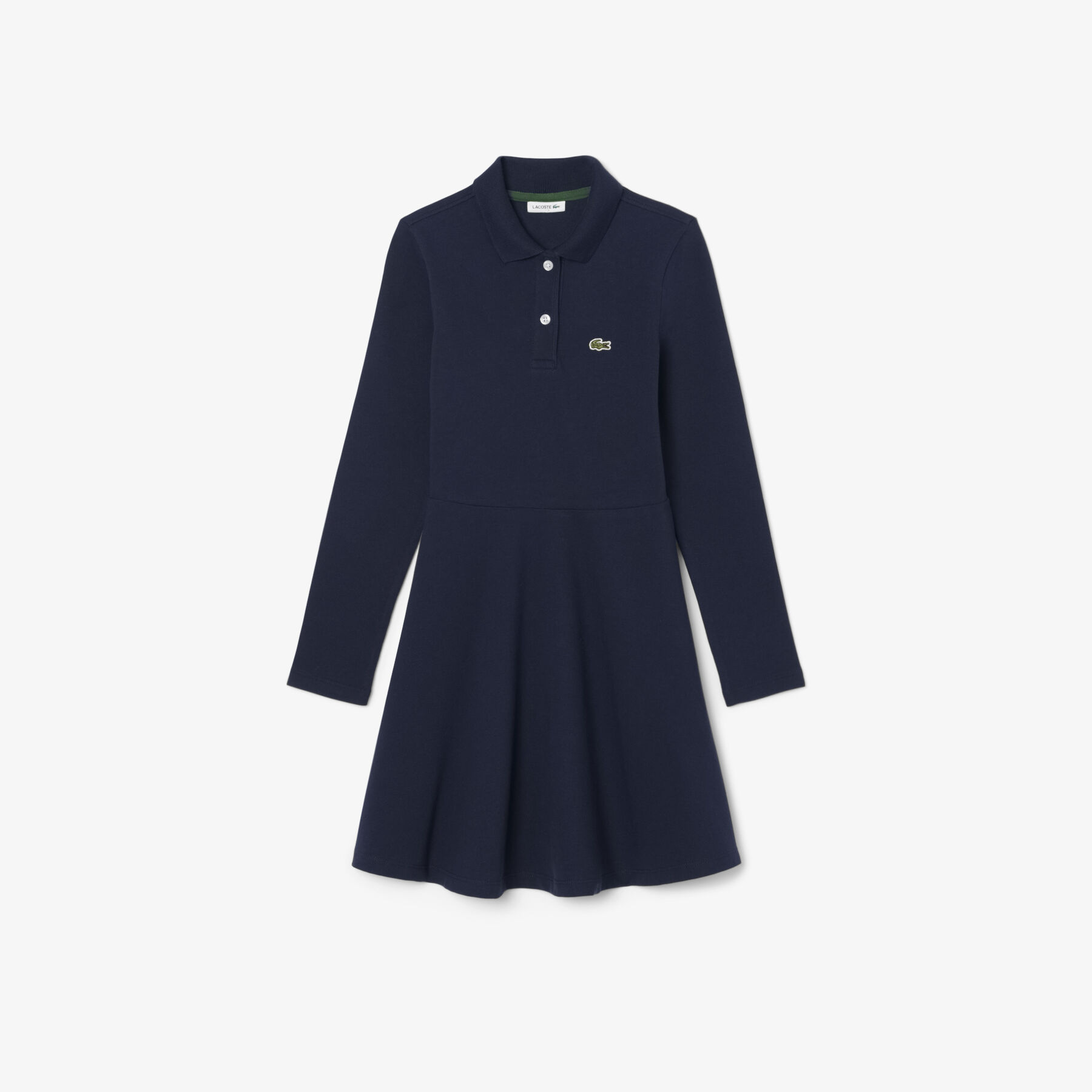 Long Sleeved Stretch Pique Polo Dress lacoste long sleeved stretch pique polo dress