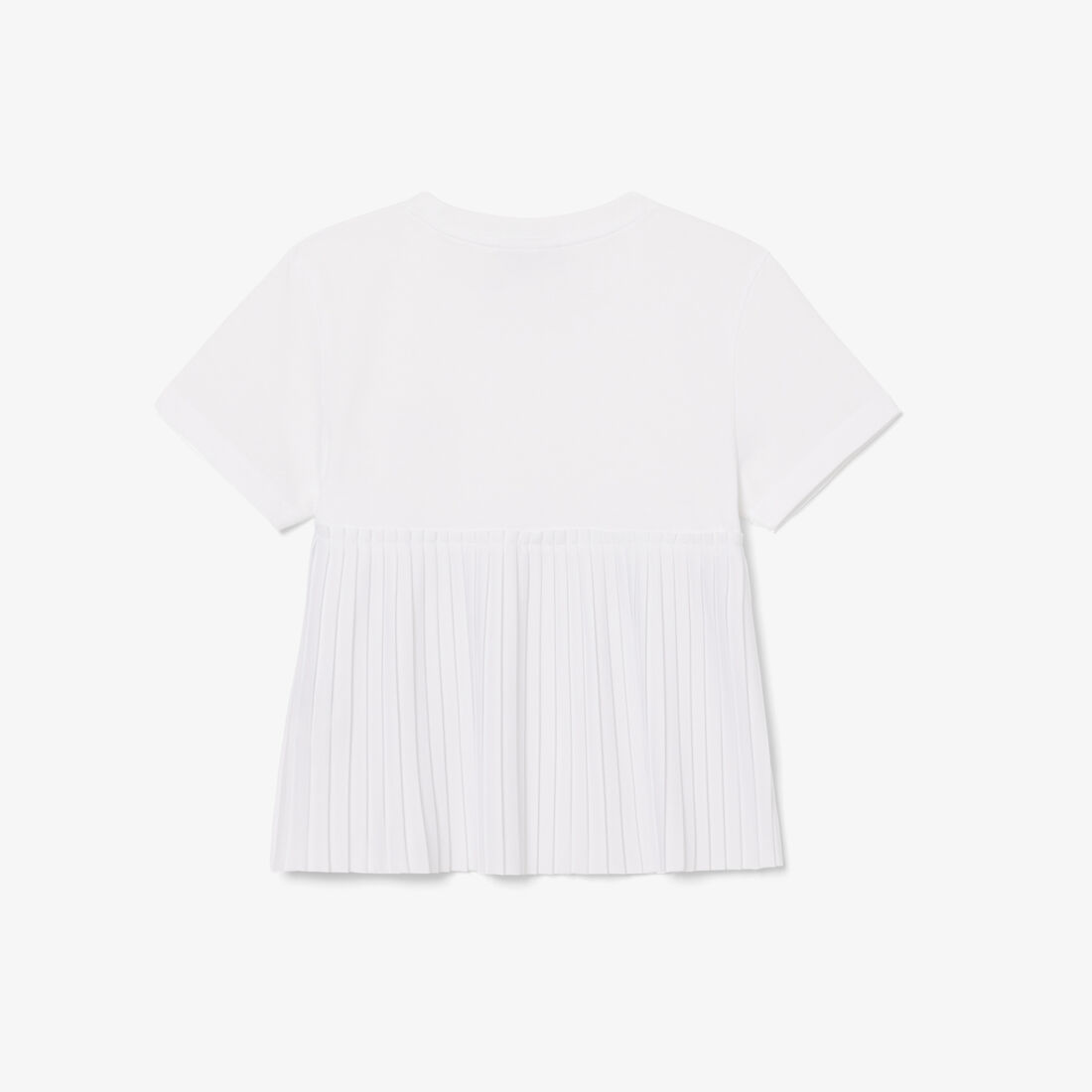 تي شيرت قطني بحاشية مطوية Cotton T-shirt with Pleated Hem - TJ8445-00-001
