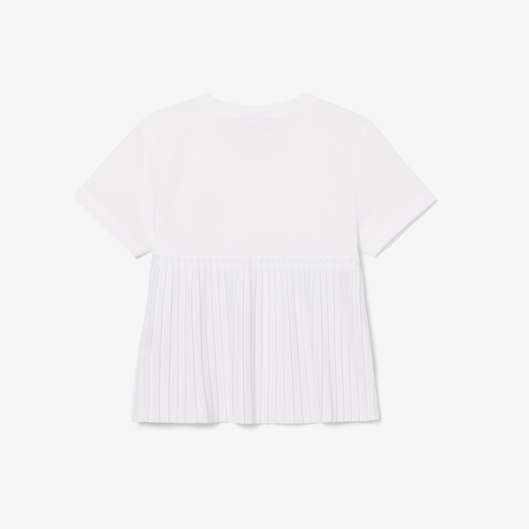 تي شيرت قطني بحاشية مطوية Cotton T-shirt with Pleated Hem - TJ8445-00-001