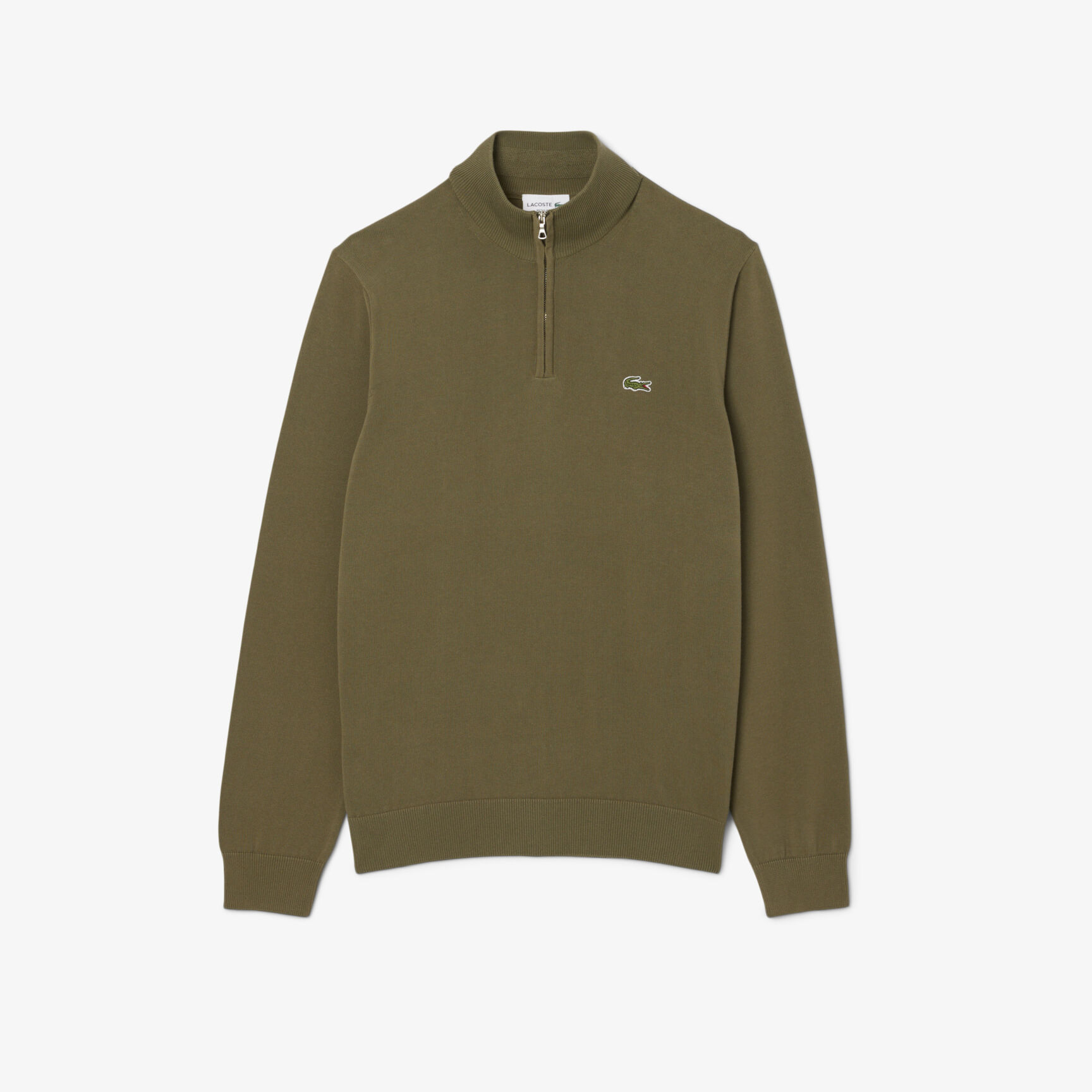 Zipped High Neck Cotton Sweater - AH1980-00-E9F