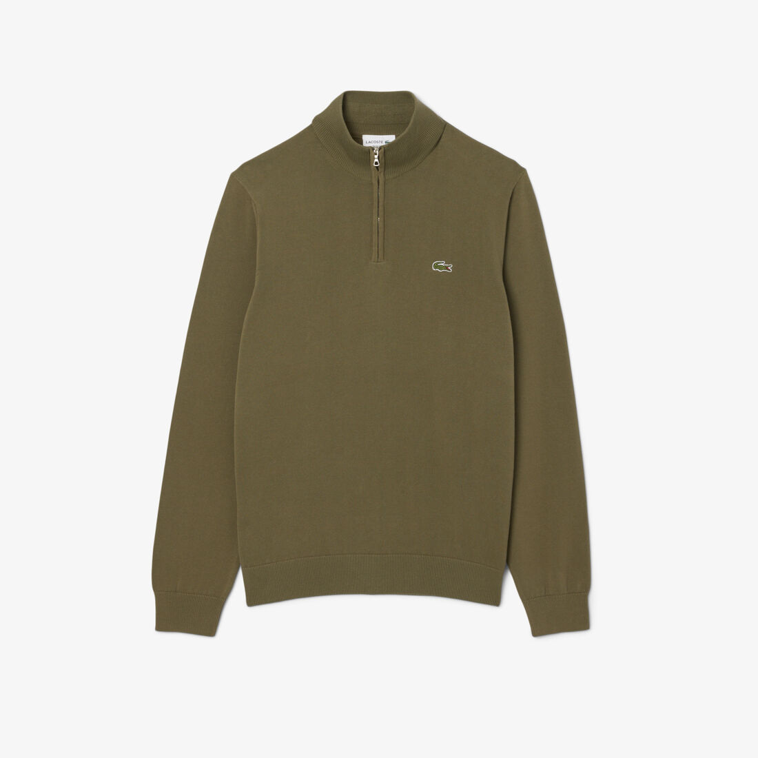 Zipped High Neck Cotton Sweater Zipped High Neck Cotton Sweater - AH1980-00-E9F